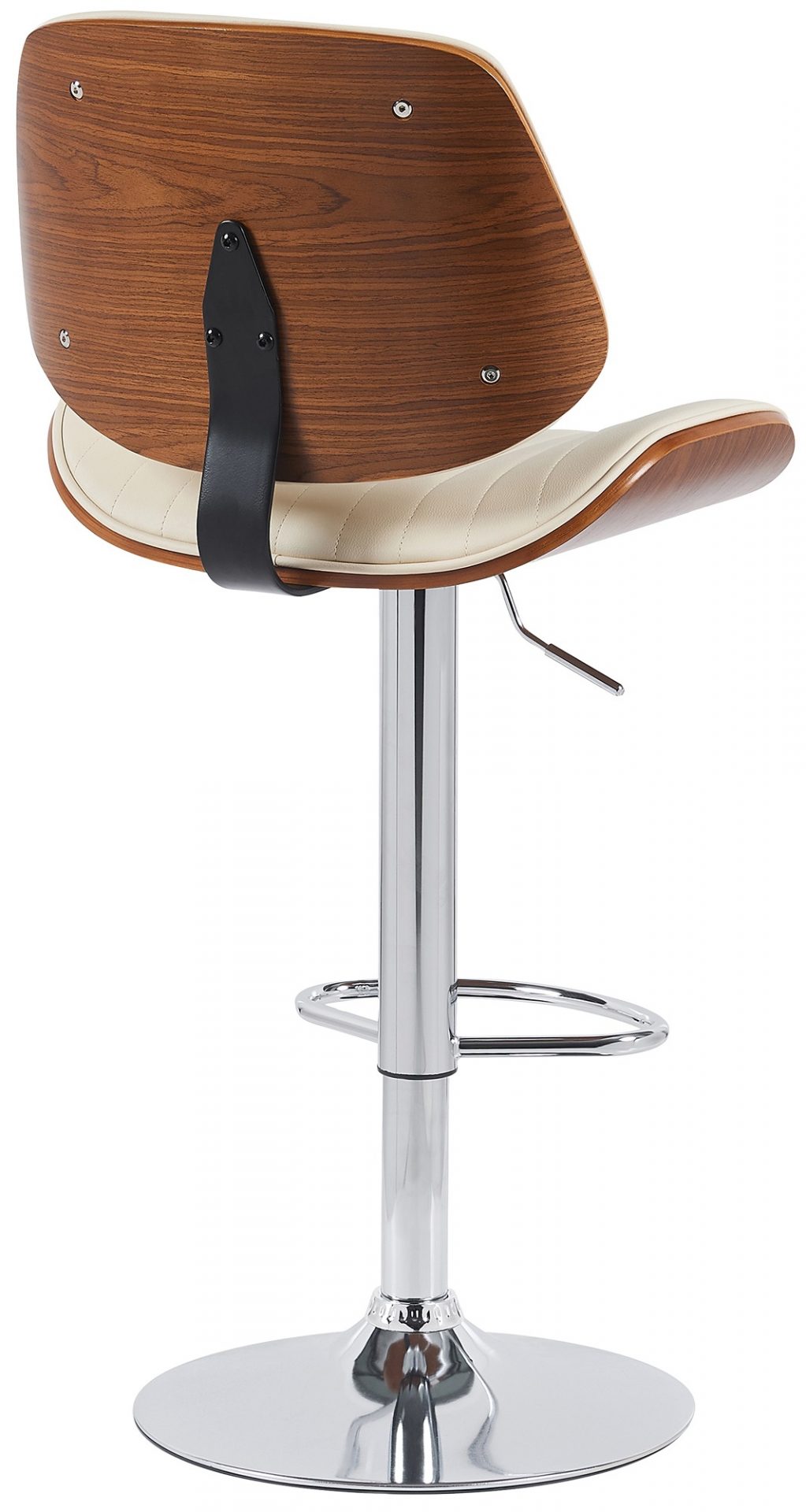 2er Set Barhocker Clawson Kunstleder chrom, walnuss/creme