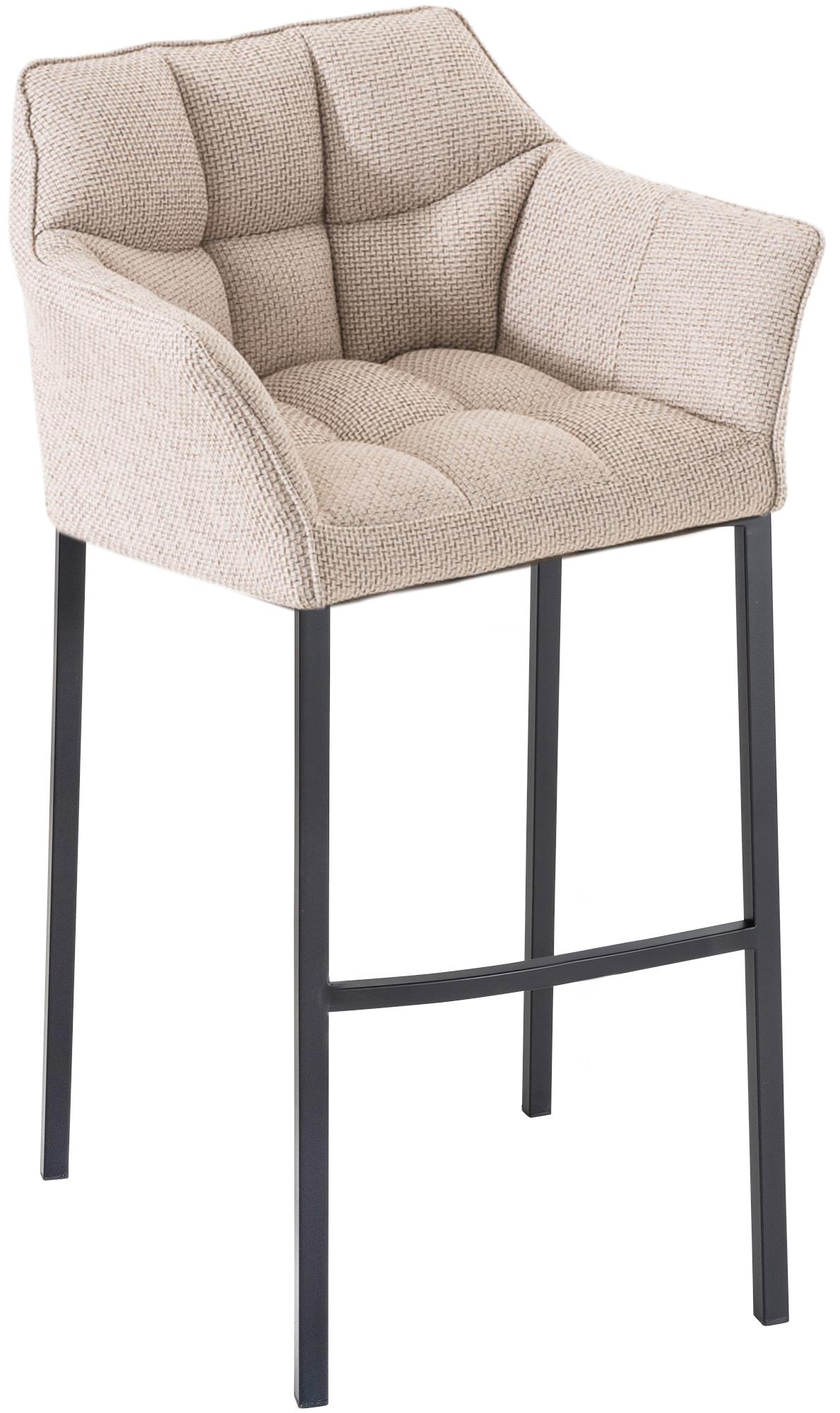 Barhocker Damaso B Stoff mit 4-Fuß Gestell, elfenbein