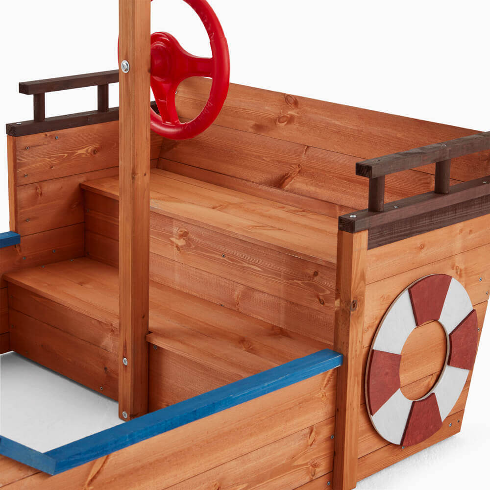 Sandkasten Schiffsoptik mit Bank MATSCHEKISTE - 160 x 78 cm