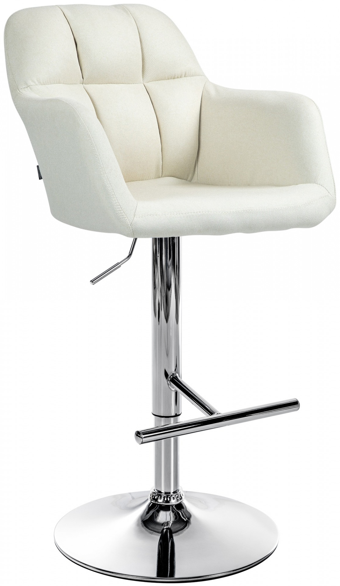 Barhocker Natoma Stoff chrom, creme