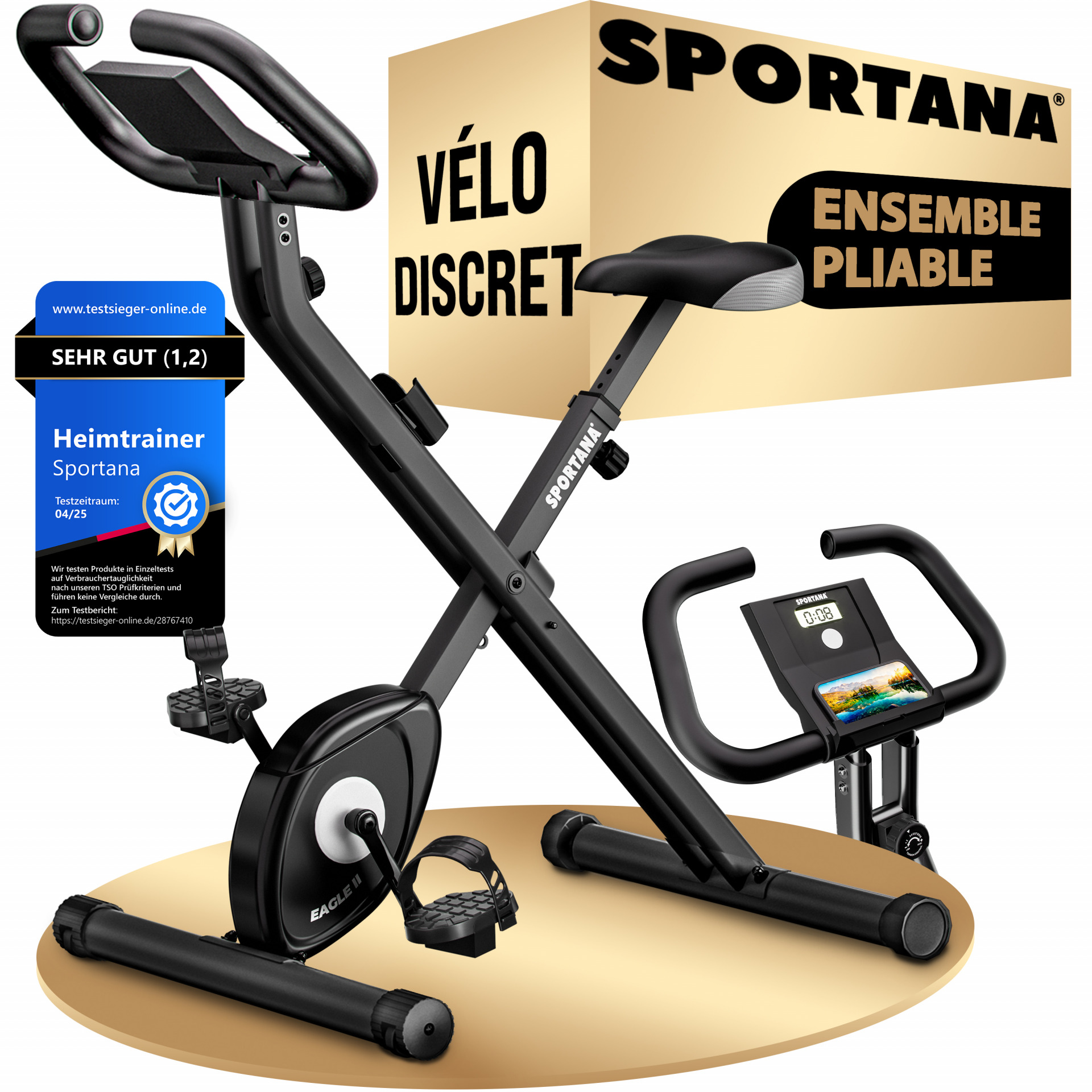 Heimtrainer Fahrrad Eagle2 71x44x110cm klappbar