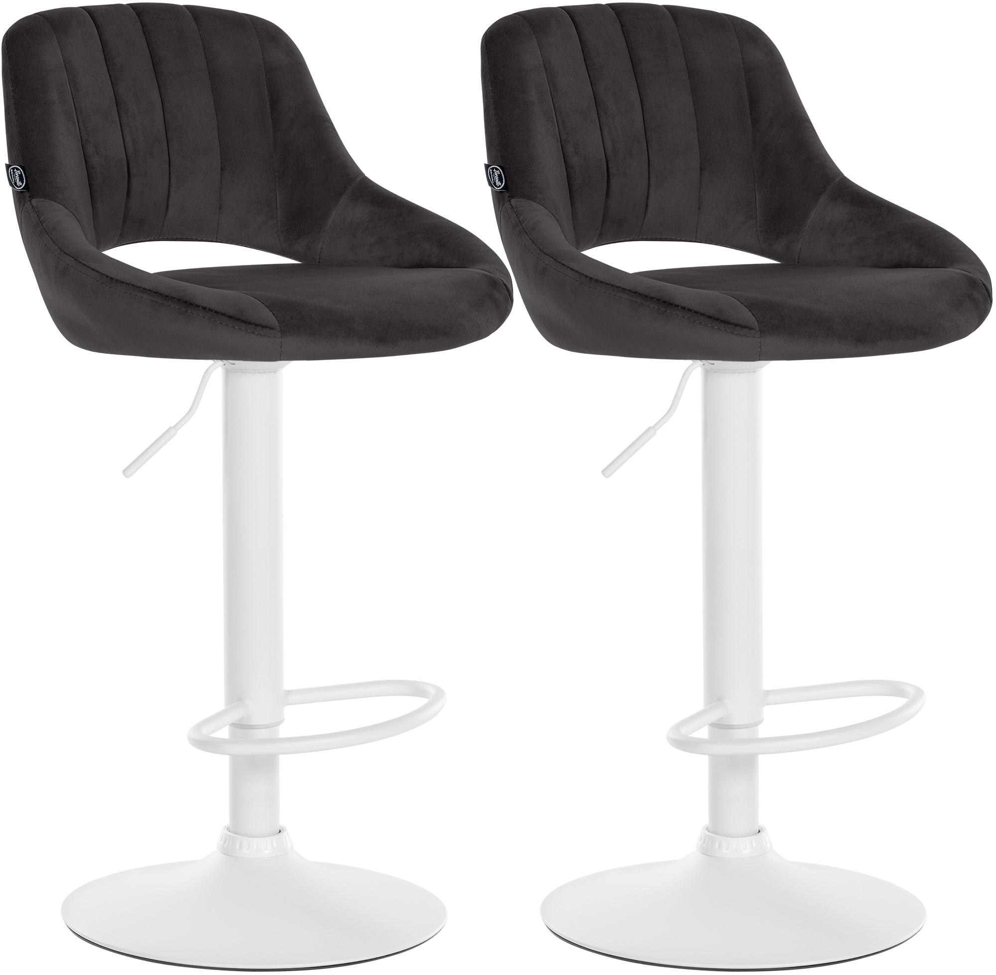 2er Set Barhocker Milet Samt W, schwarz