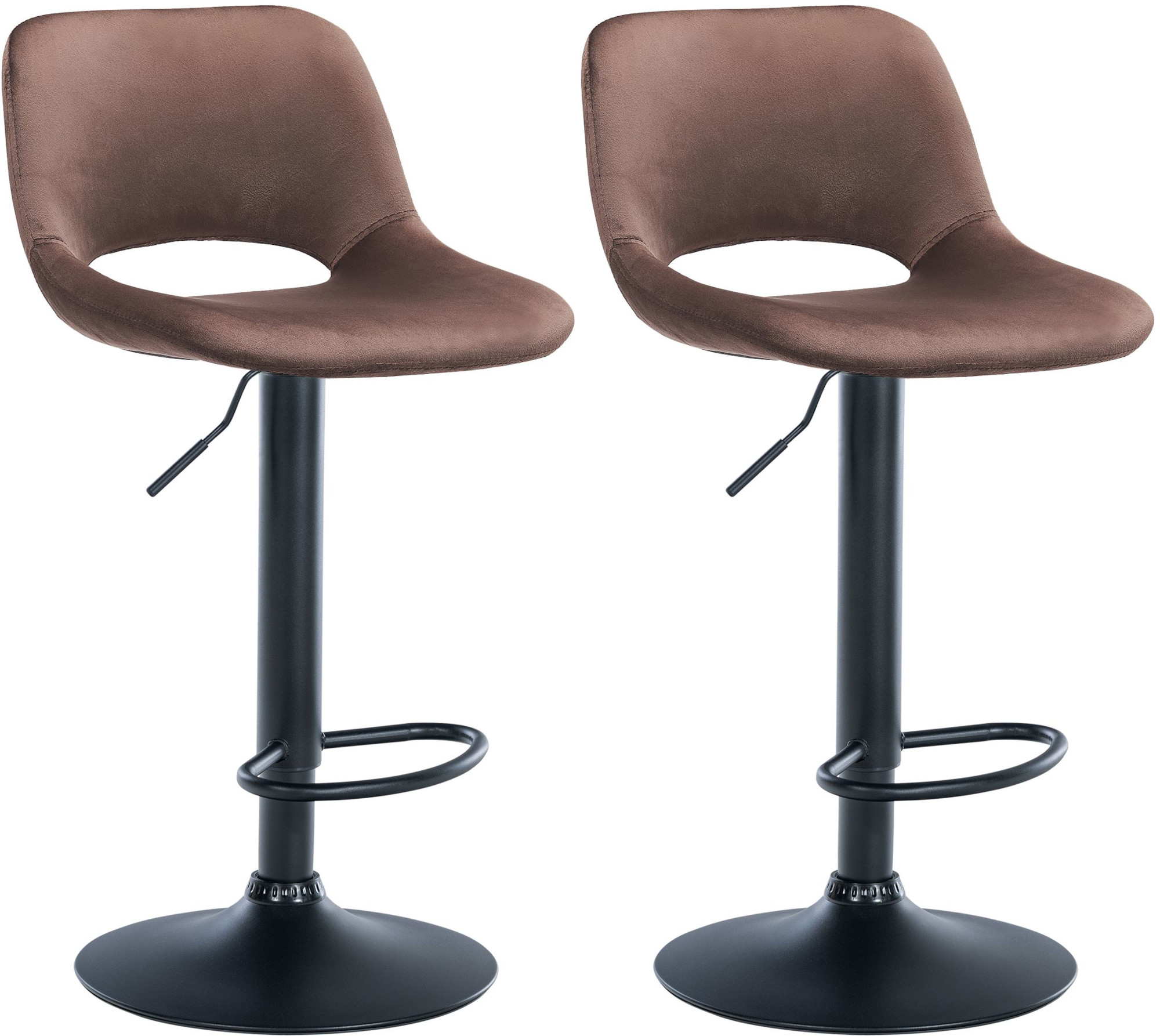 2er Set Barhocker Camden Samt schwarz, braun