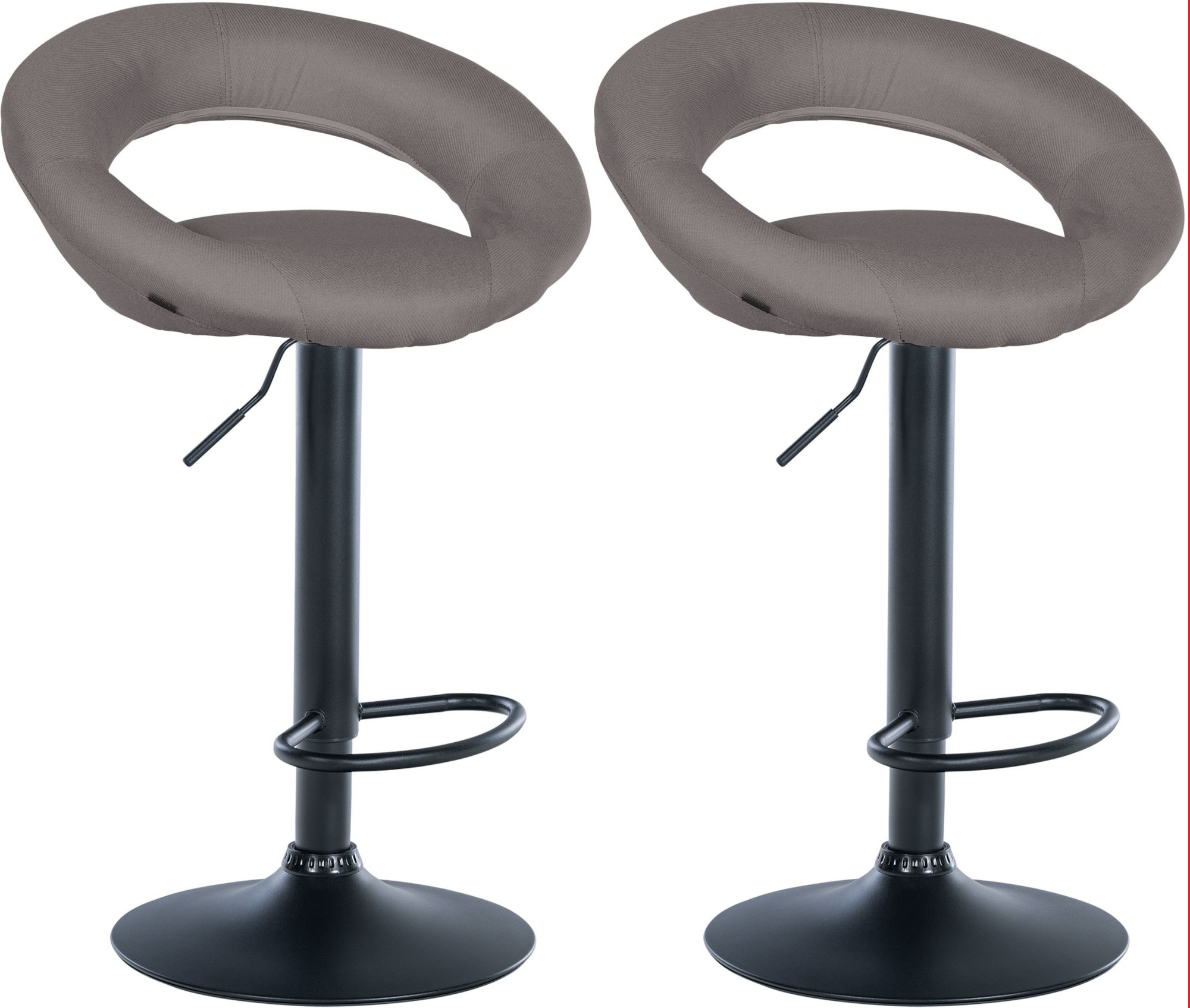 2er Set Barhocker Olinda Stoff schwarz, grau