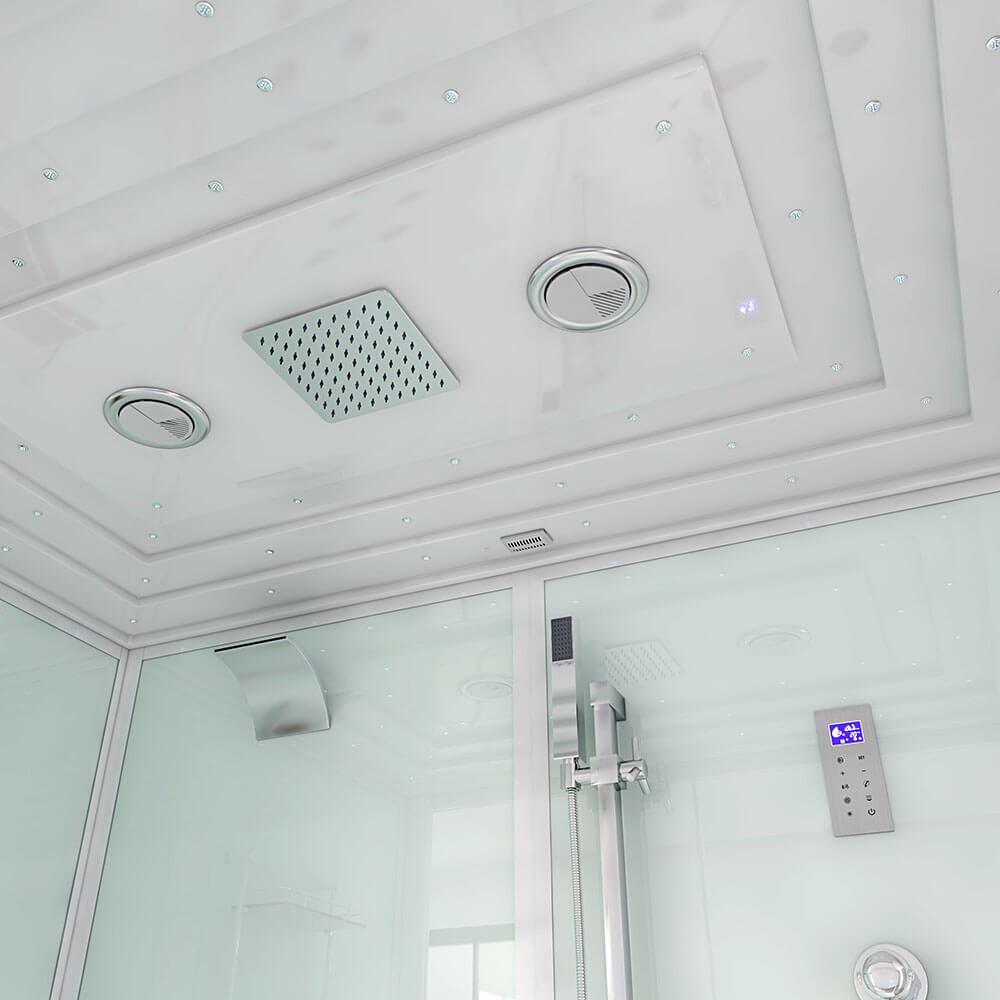Dampfdusche mit Wasserfall und LED-Beleuchtung DESIGN XL - 180 x 130 cm