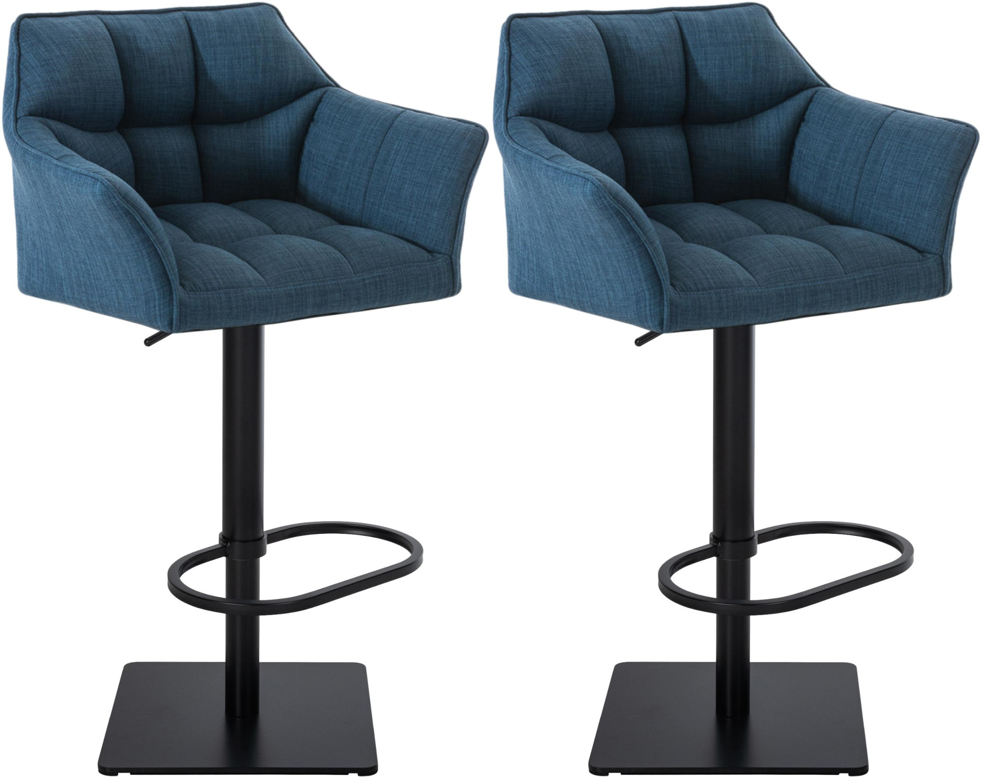 2er Set Barhocker Damaso Stoff schwarz, blau