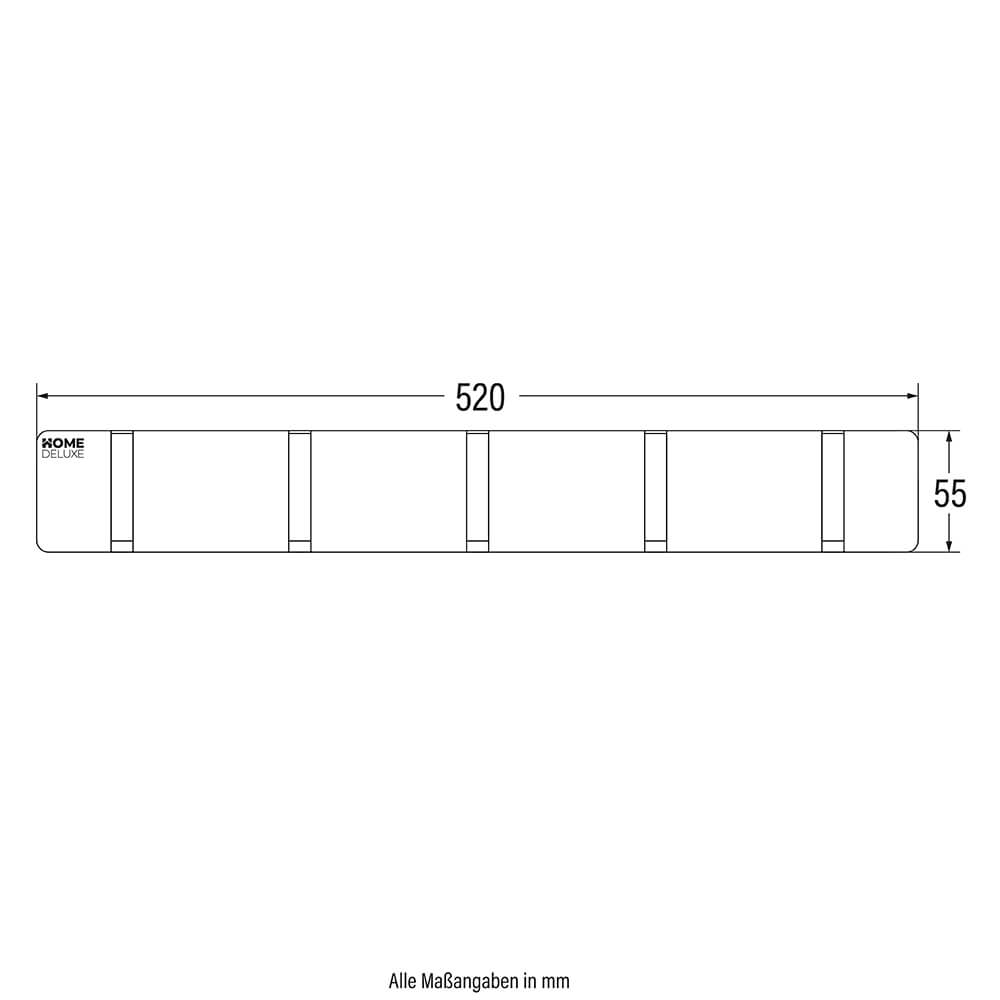 Garderobenleiste HOOK inkl. Haken und Magnete - Bambus
