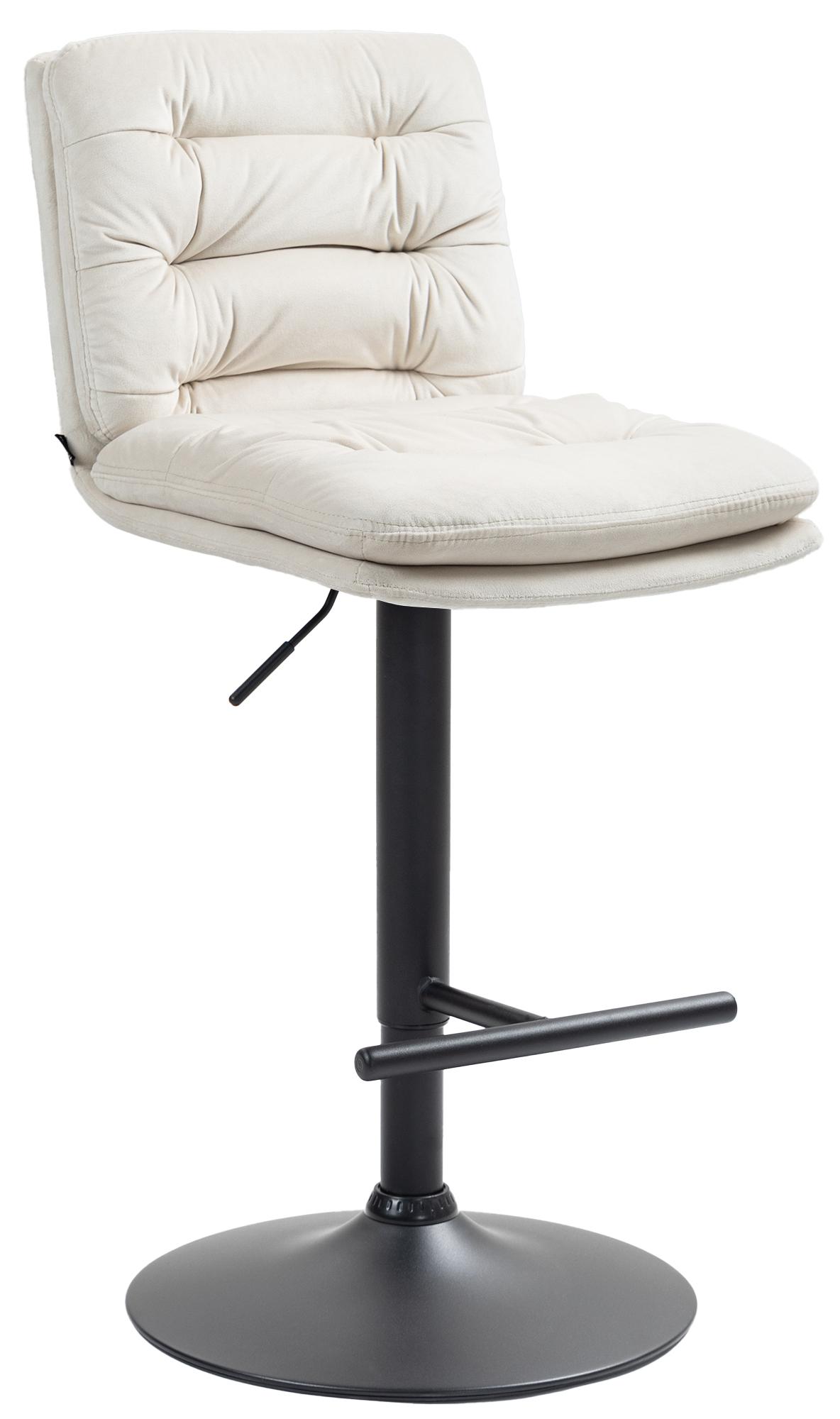Barhocker Damar Samt schwarz, creme
