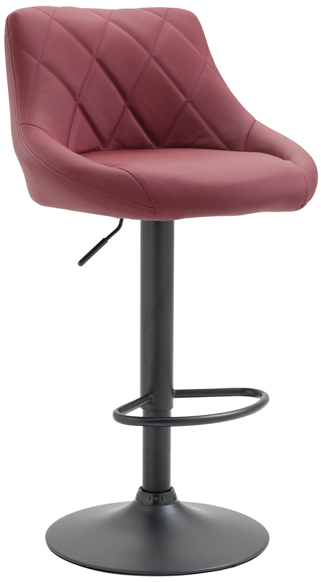 Barhocker Lazio Kunstleder schwarz, bordeauxrot