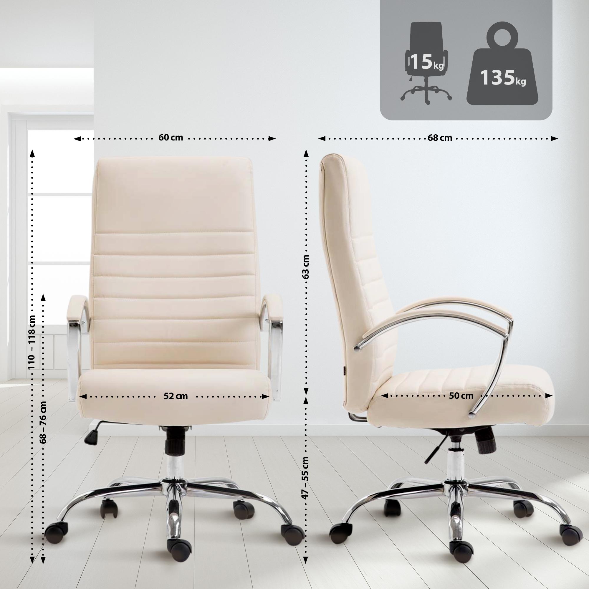 Bürostuhl Valais Kunstleder, creme