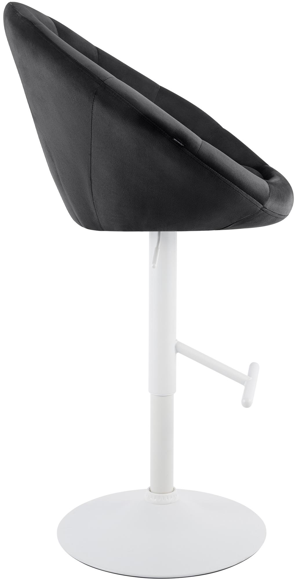 Barhocker London Samt weiß, schwarz