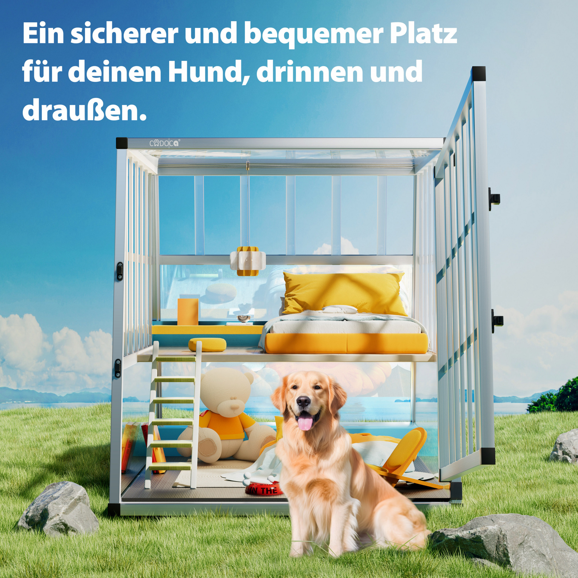 Hundetransportbox L Alu 90x66x72cm