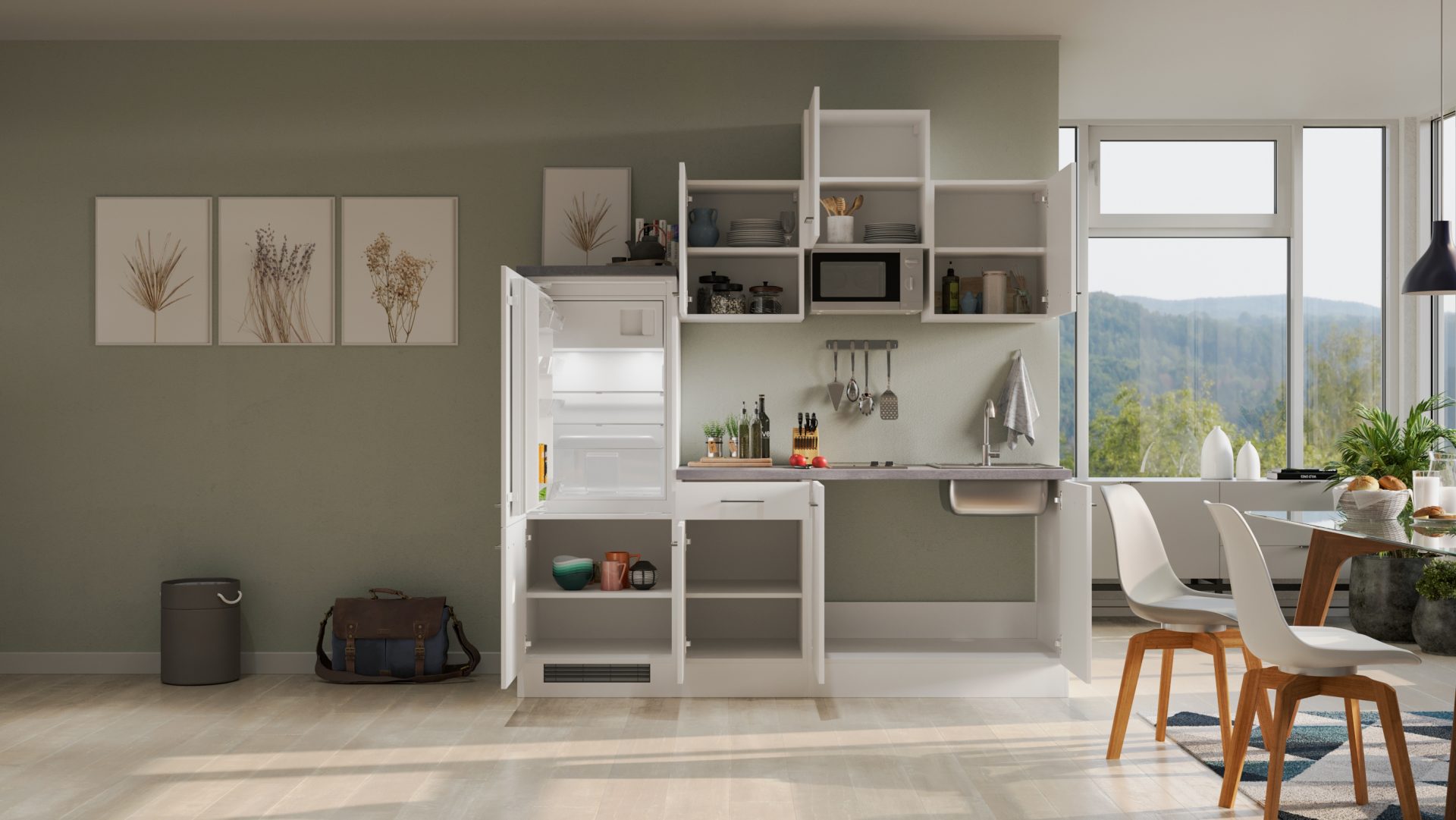 Singleküche VITA 210 cm mit E-Geräten