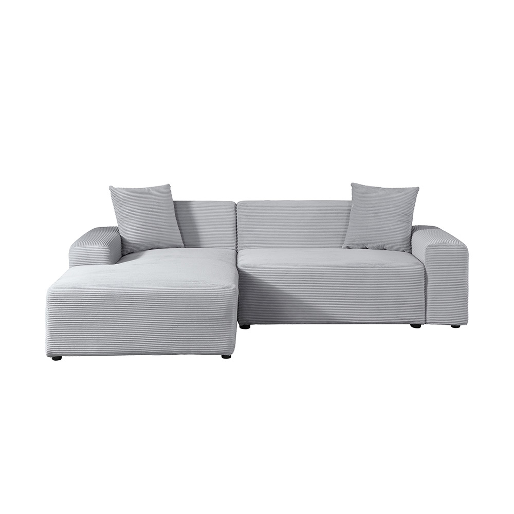 Ecksofa AMELIO Cord Grau Rechts - 240 x 178 cm
