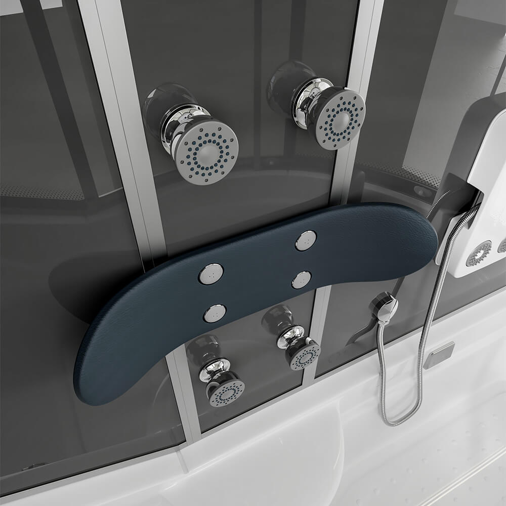 Duschkabine mit Badewanne ALLIN 2IN1 - 170 x 90 Schwarz Rechts