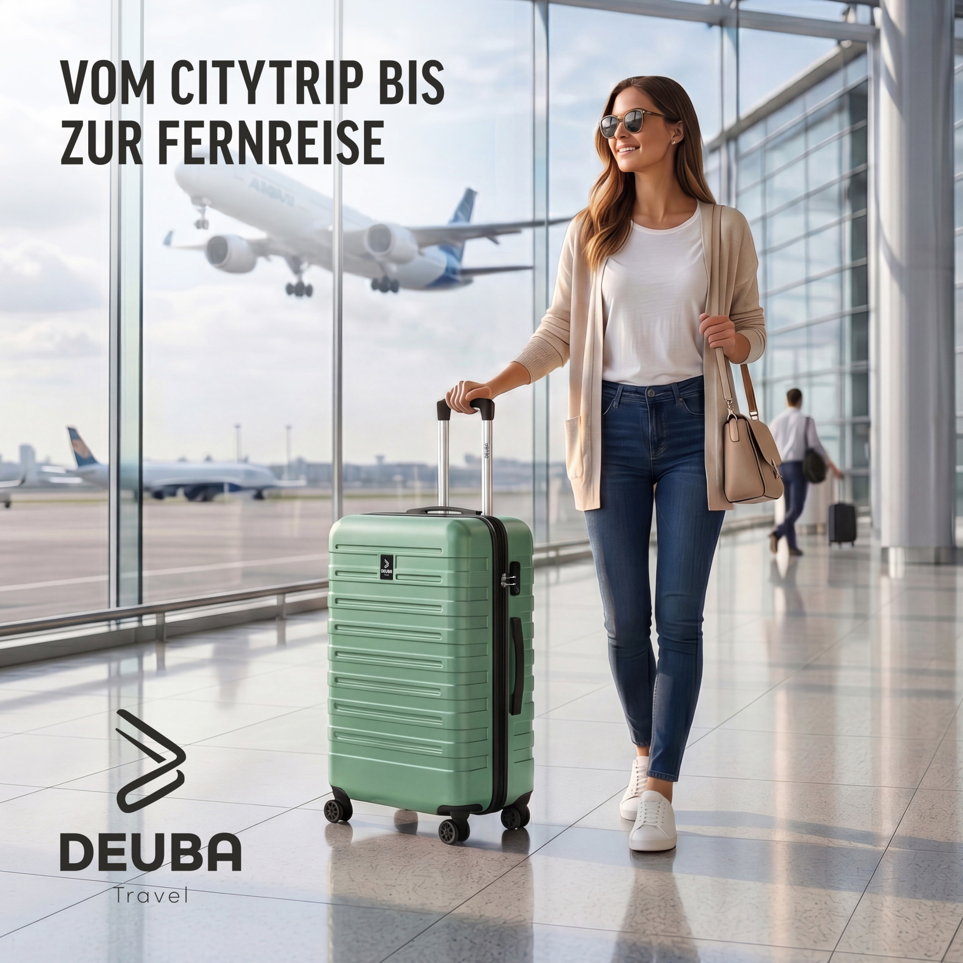 Hartschalenkoffer New York Set 3-tlg Pastellgrün Rollen 360º ABS