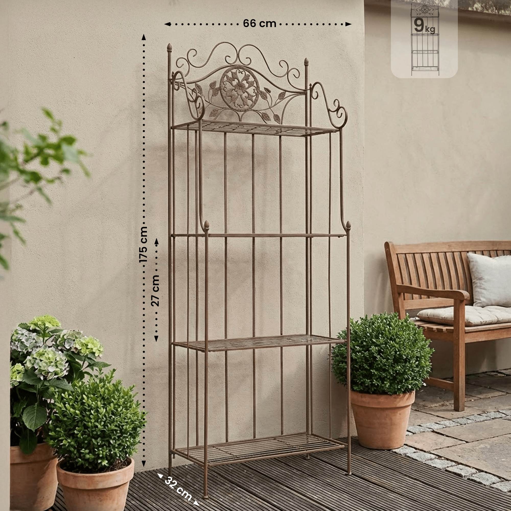 Standregal Flora, antik braun