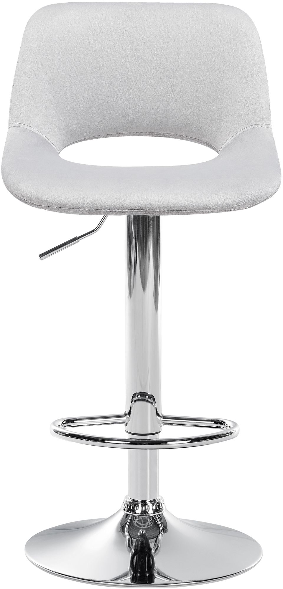 Barhocker Camden Samt chrom, hellgrau