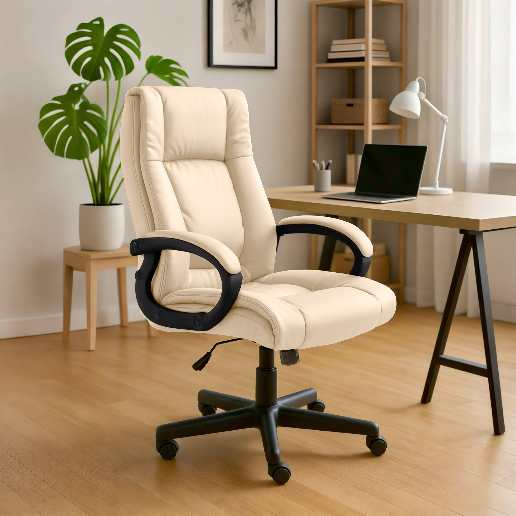 Bürostuhl XL Sparta Kunstleder, creme