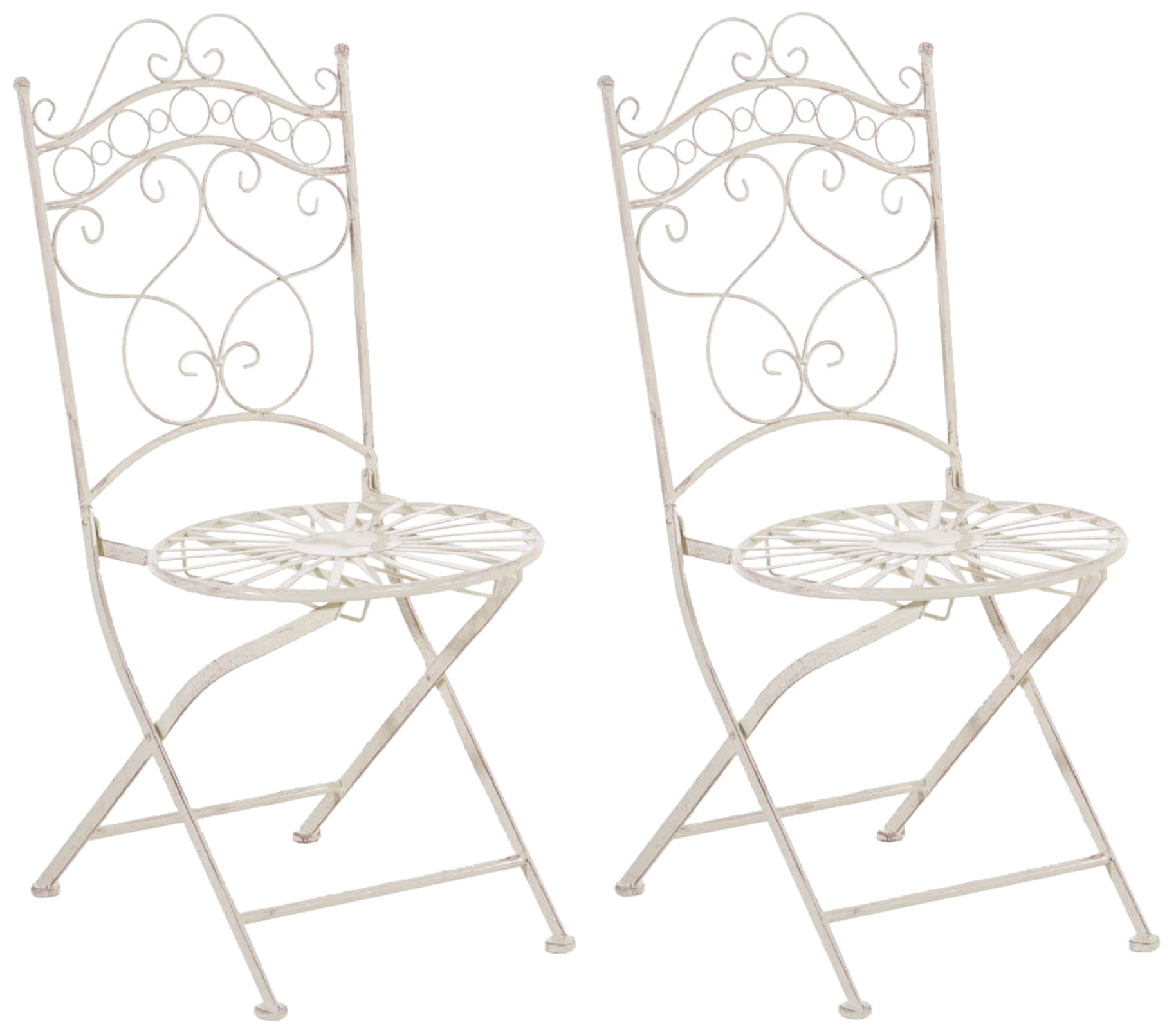 2er Set Stühle Indra, antik-creme