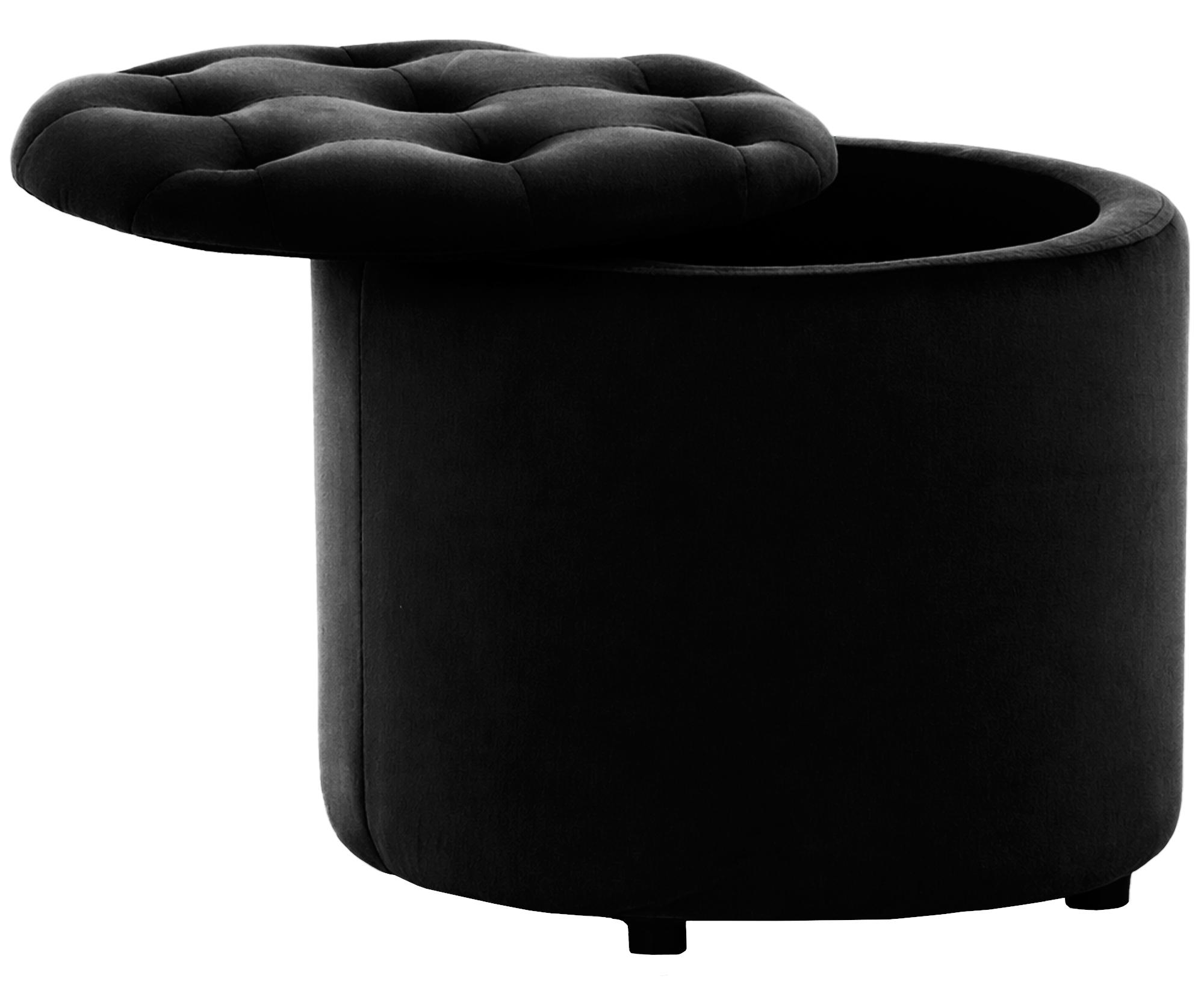 Sitzhocker Pantin Samt, schwarz