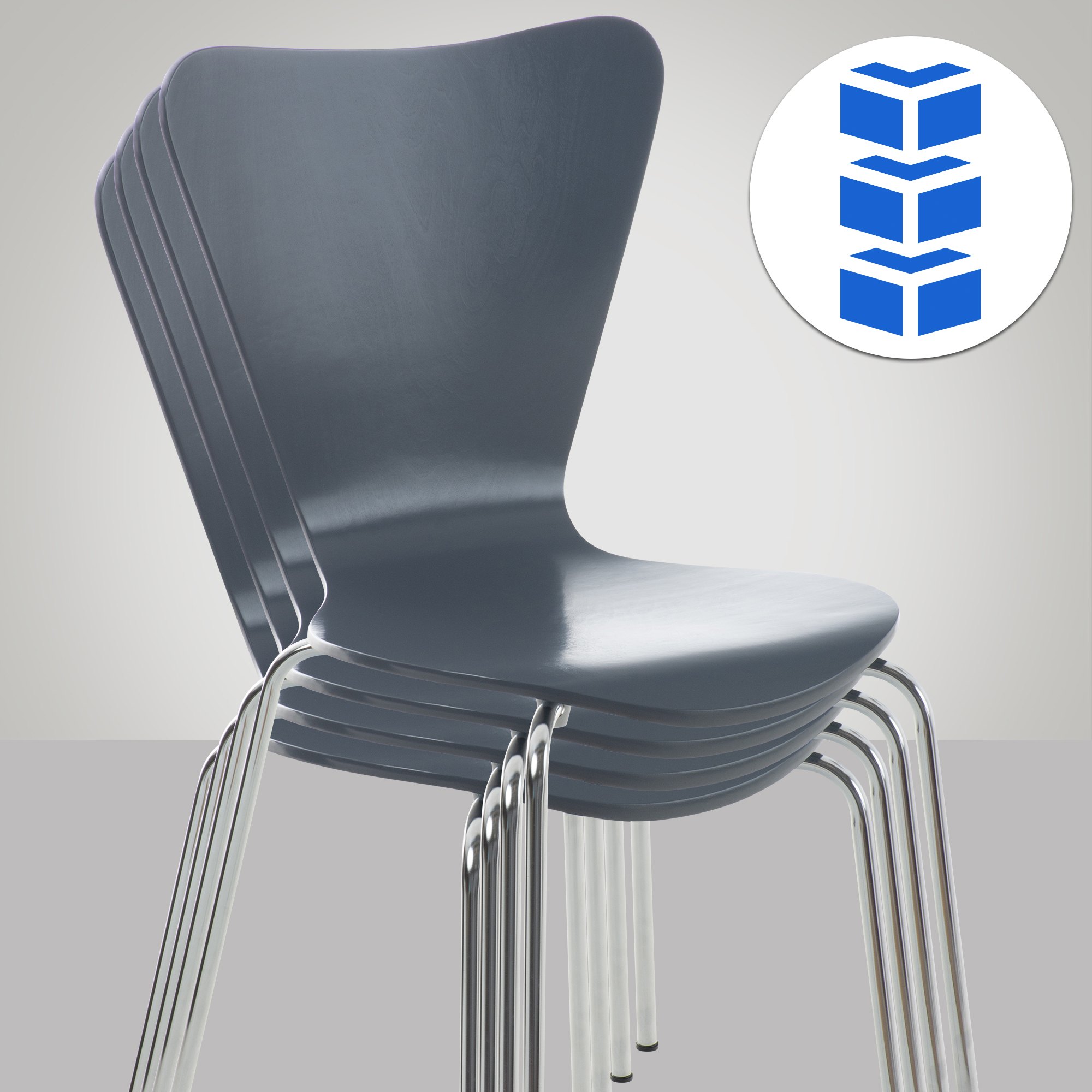 Besucherstuhl Calisto, grau