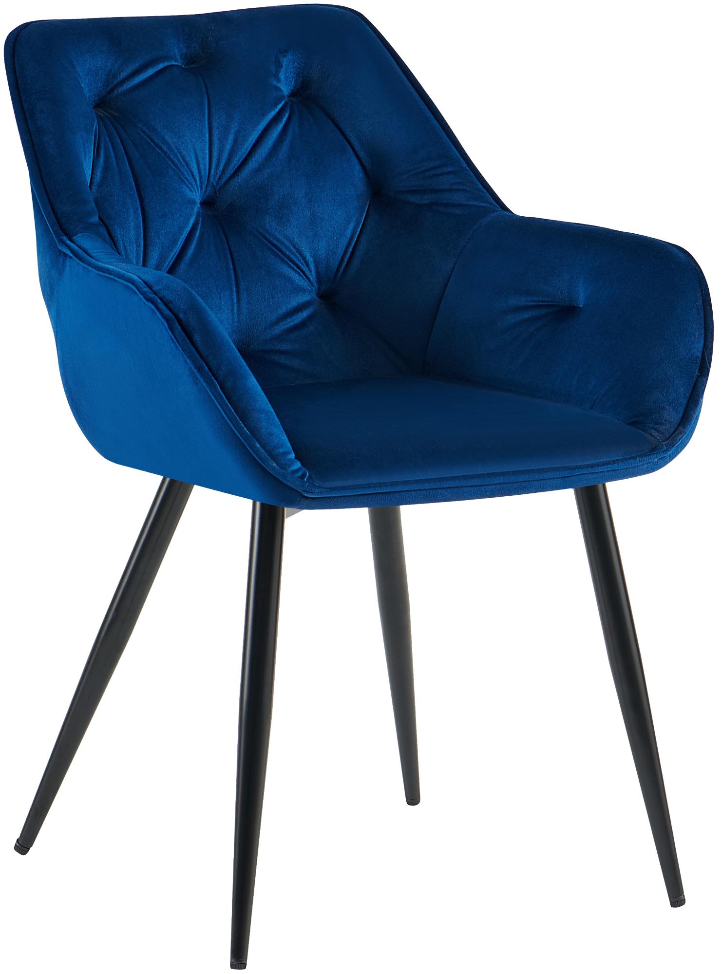 Besucherstuhl Cassis Samt, blau