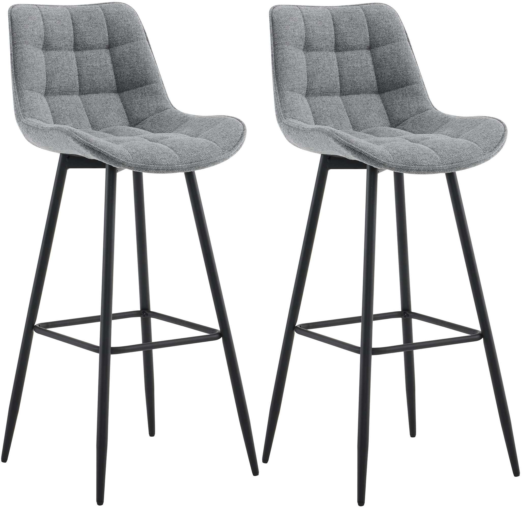 2er Set Barhocker Dartford Stoff, grau