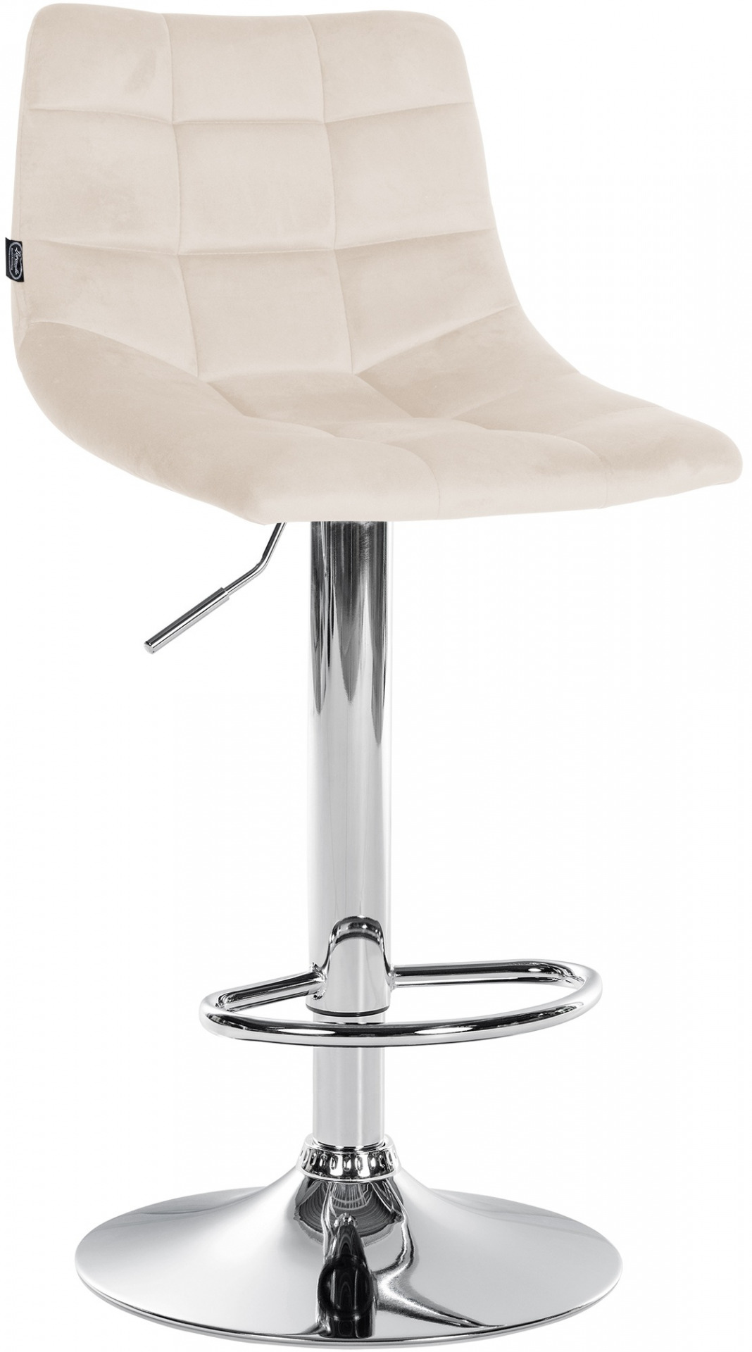 Barhocker Jerry Samt chrom, creme