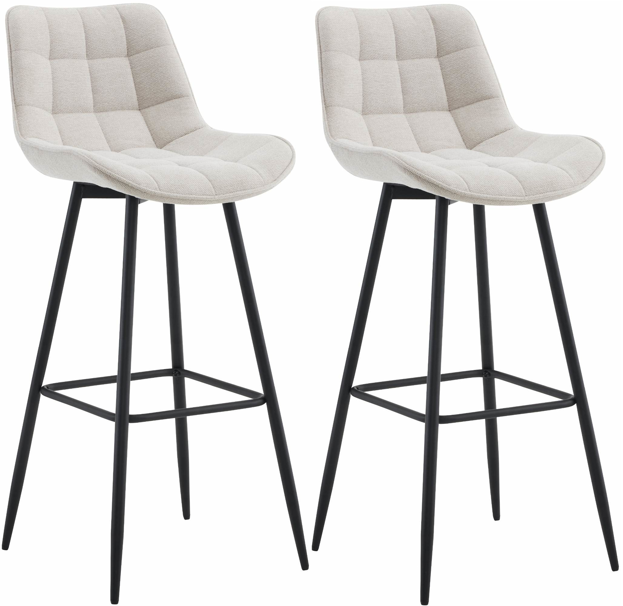 2er Set Barhocker Dartford Stoff, creme
