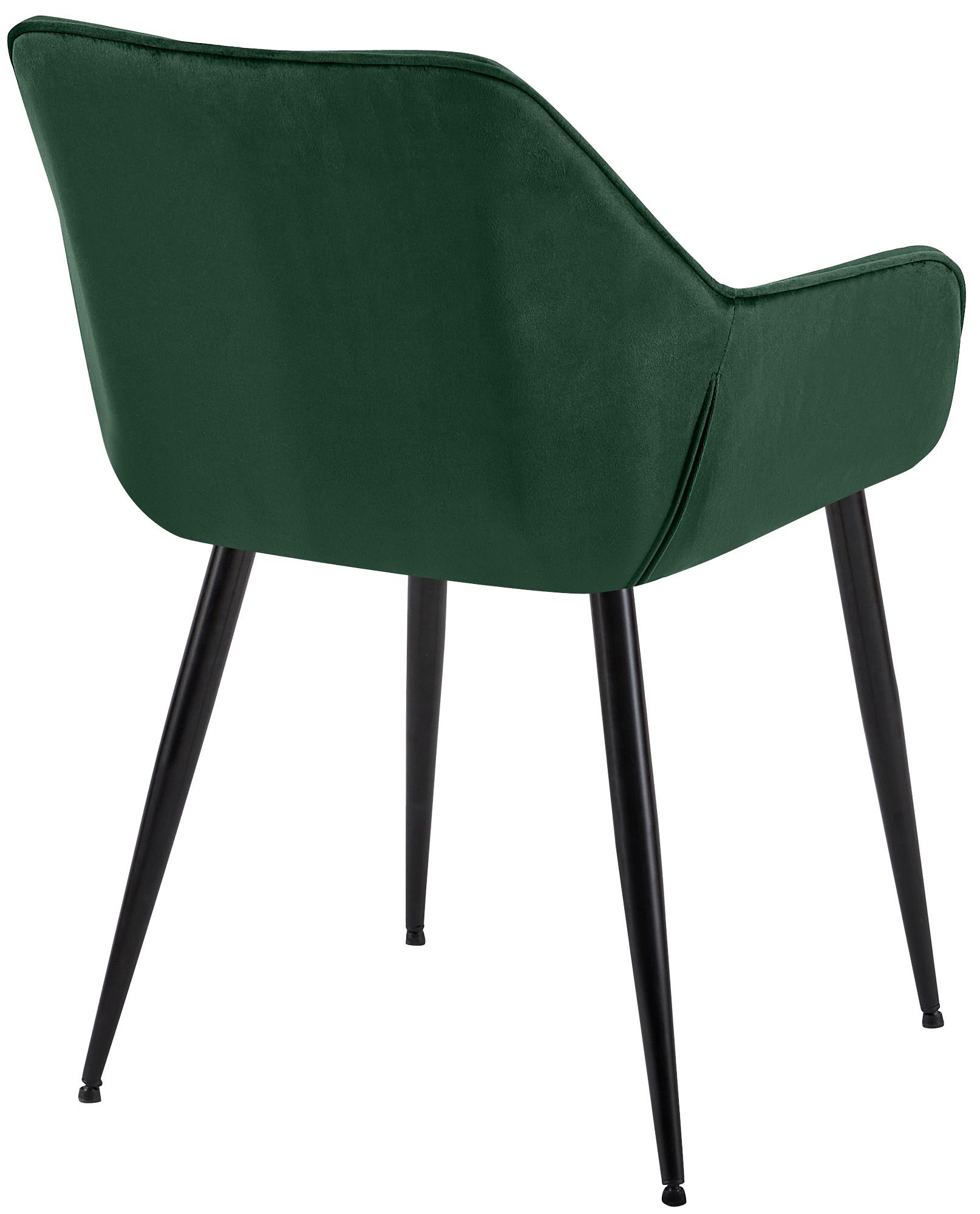 2er Set Esszimmerstuhl Luena Samt, grün