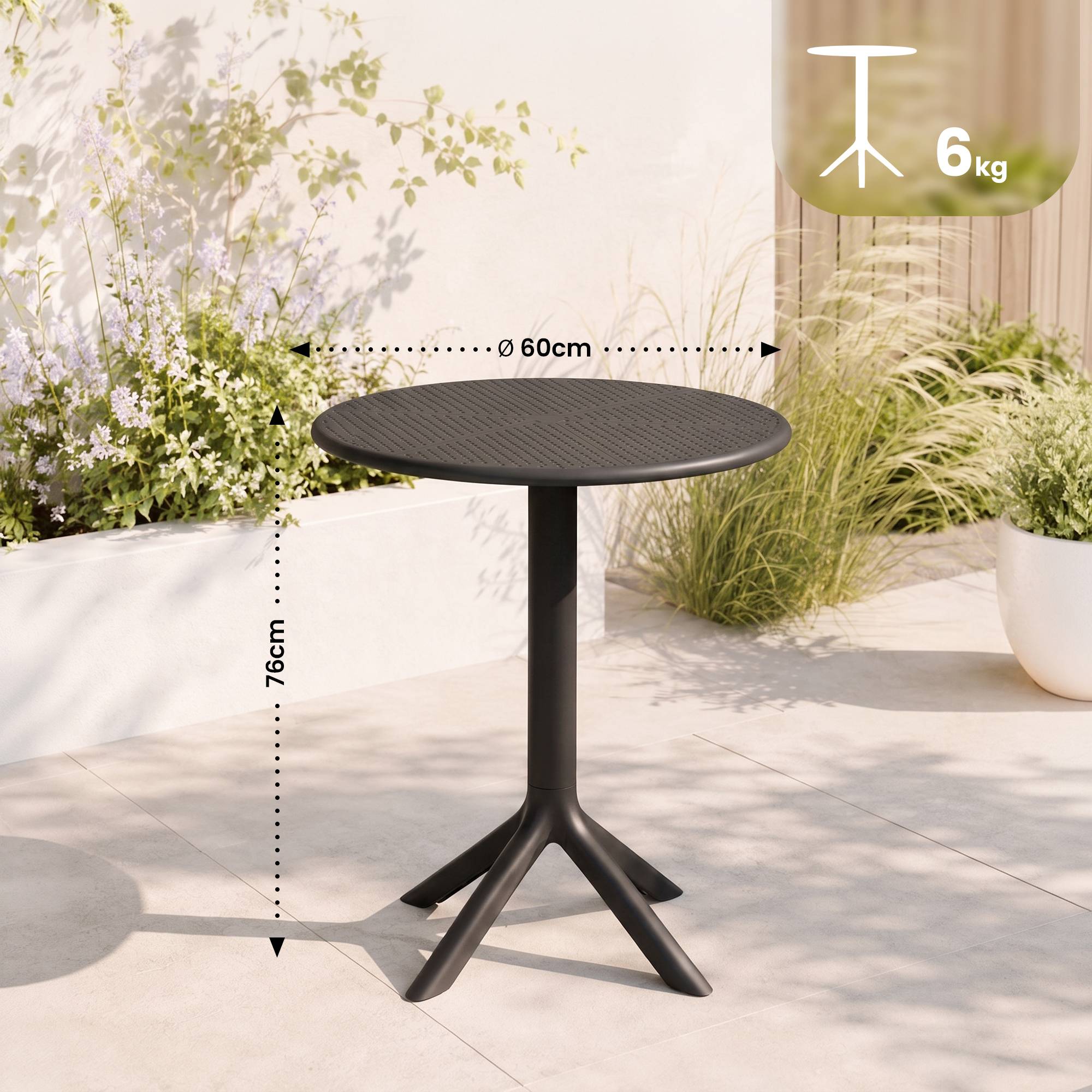 Tisch Lacota rund 60 cm, schwarz
