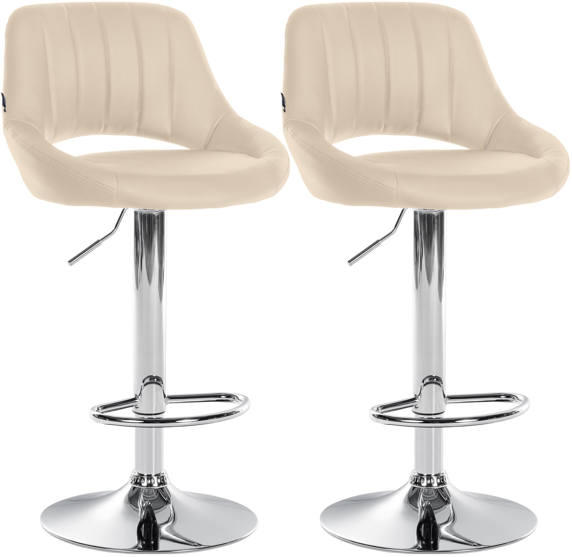 2er Set Barhocker Milet Kunstleder C, creme
