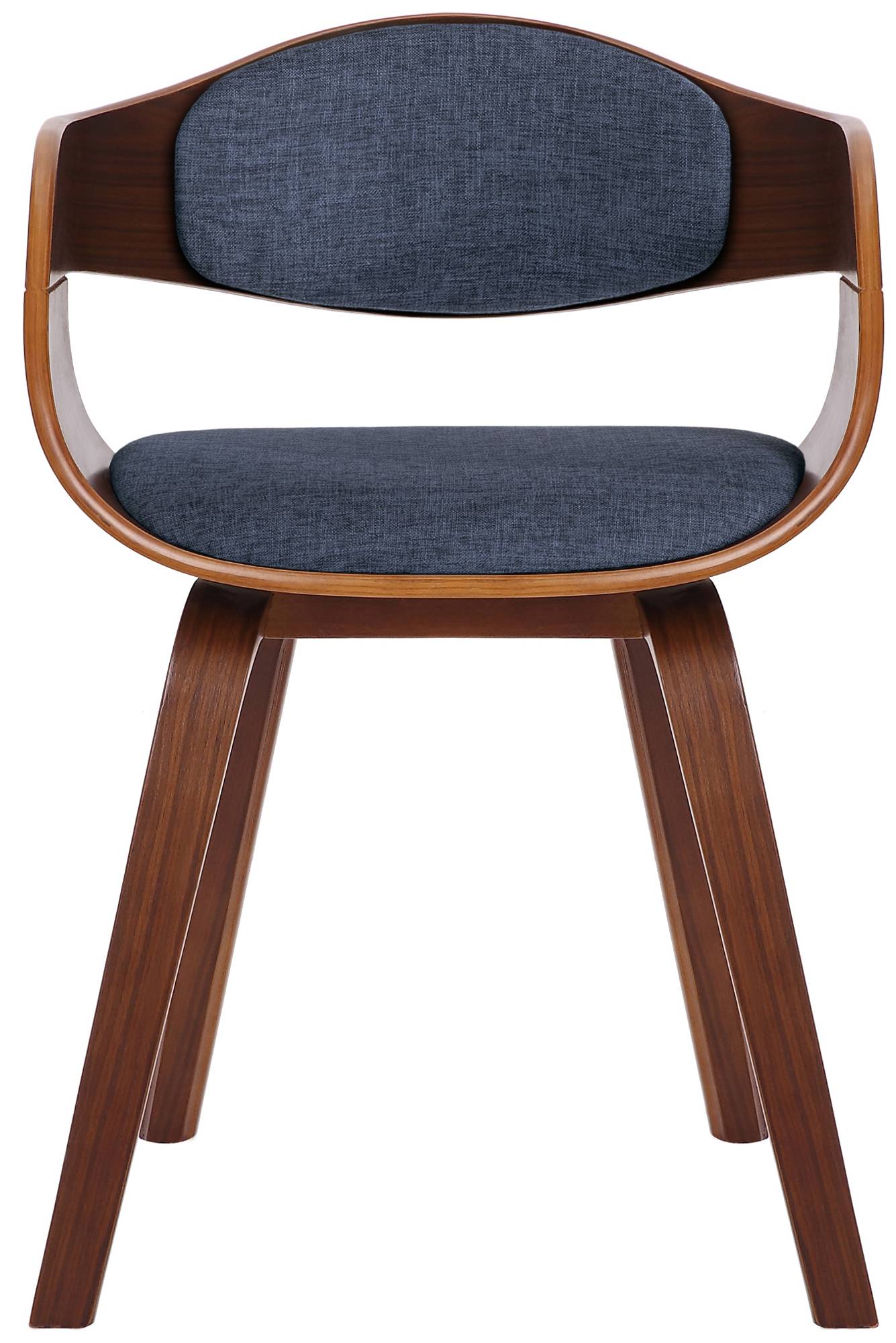 2er Set Stühle Kingston Stoff, walnuss/blau