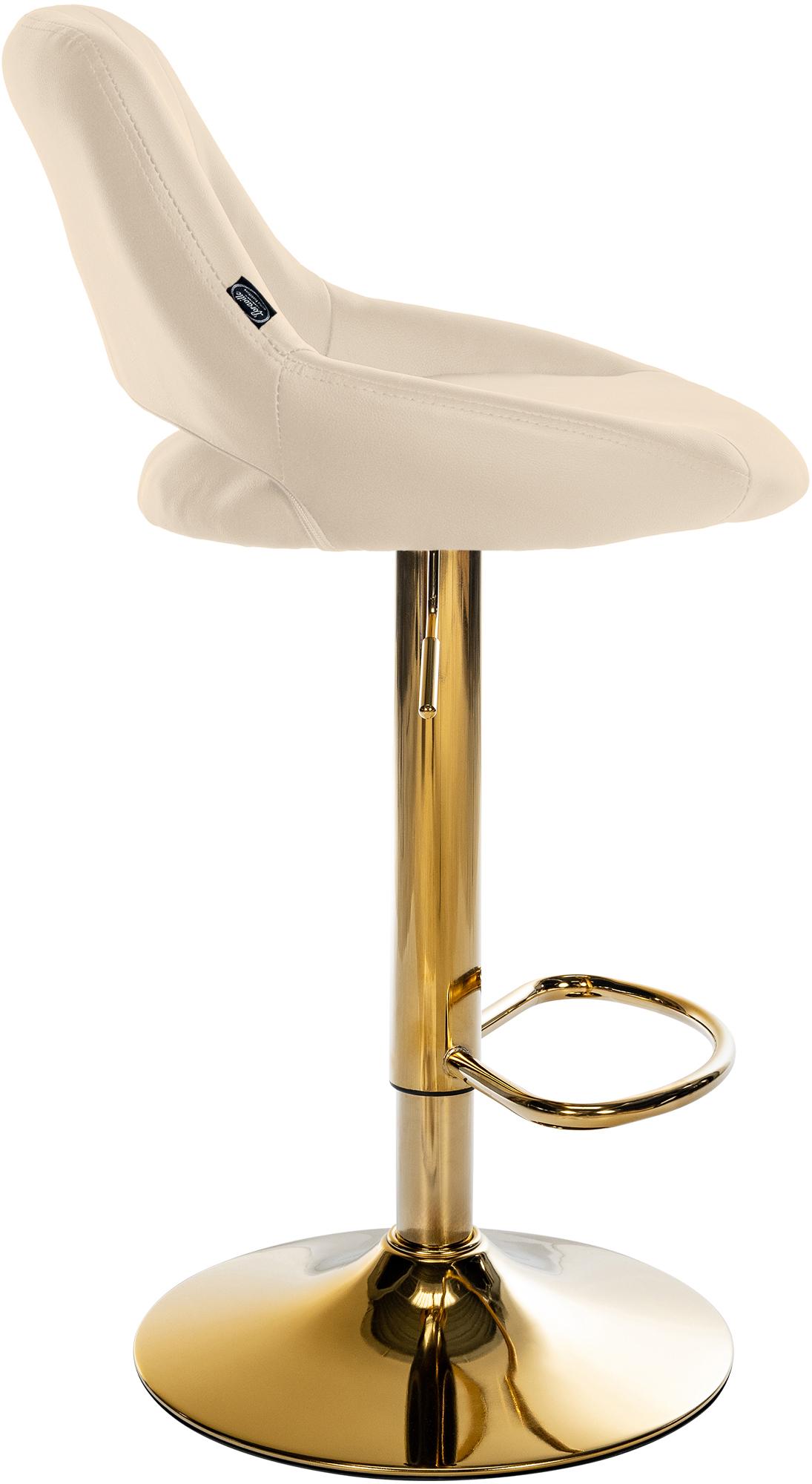 Barhocker Milet Kunstleder gold, creme
