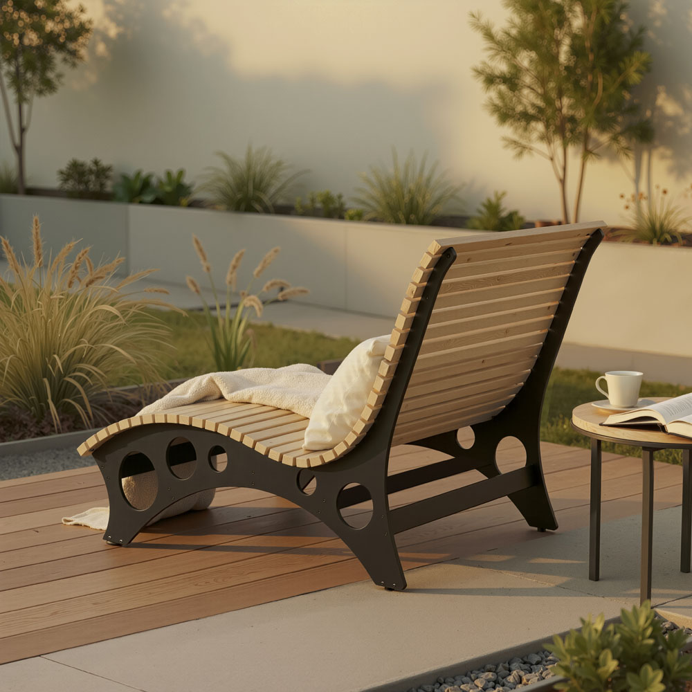 Wellenholzliege / Waldsofa TAIGA - 120 cm