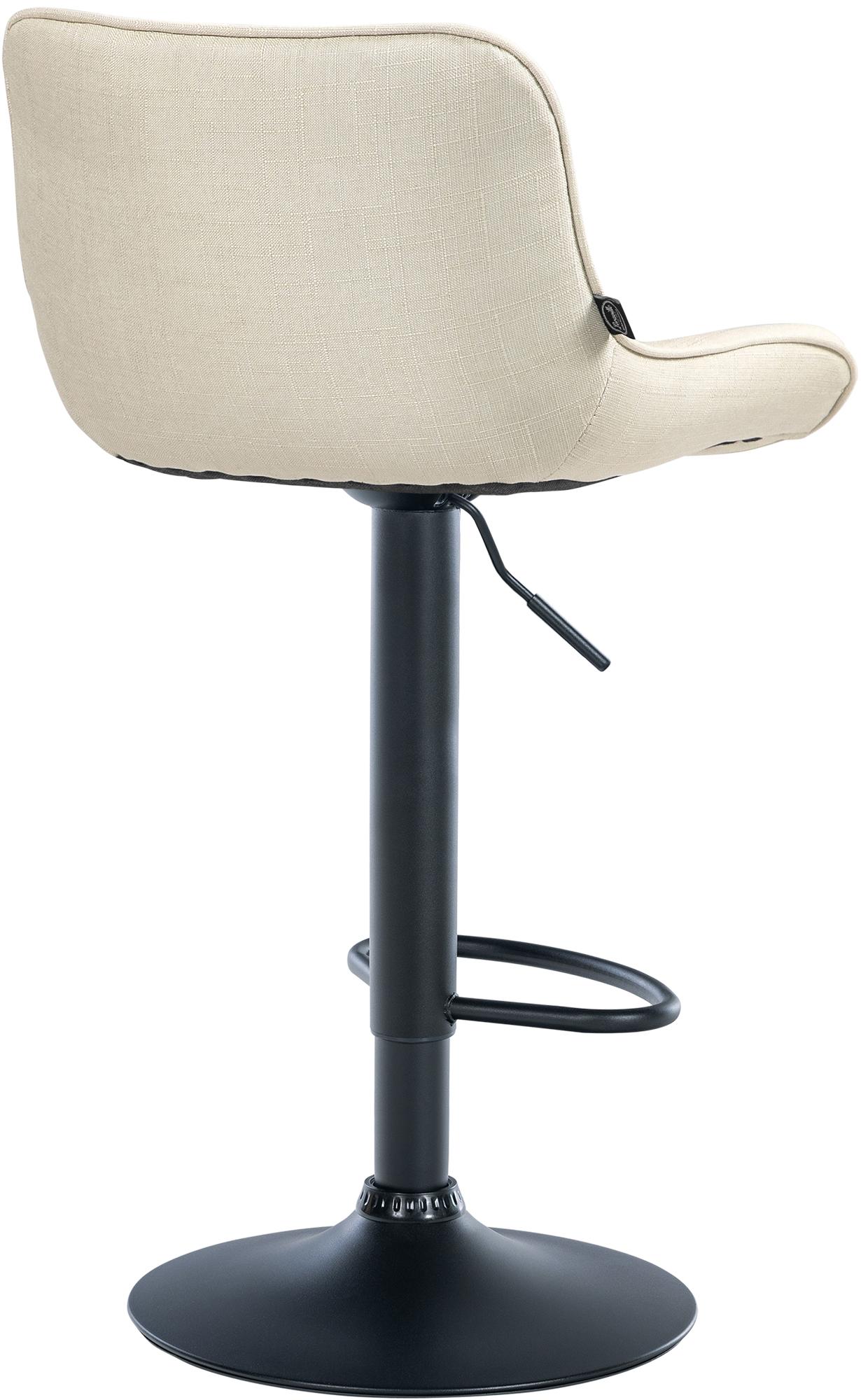 Barhocker Vonore Stoff schwarz, creme