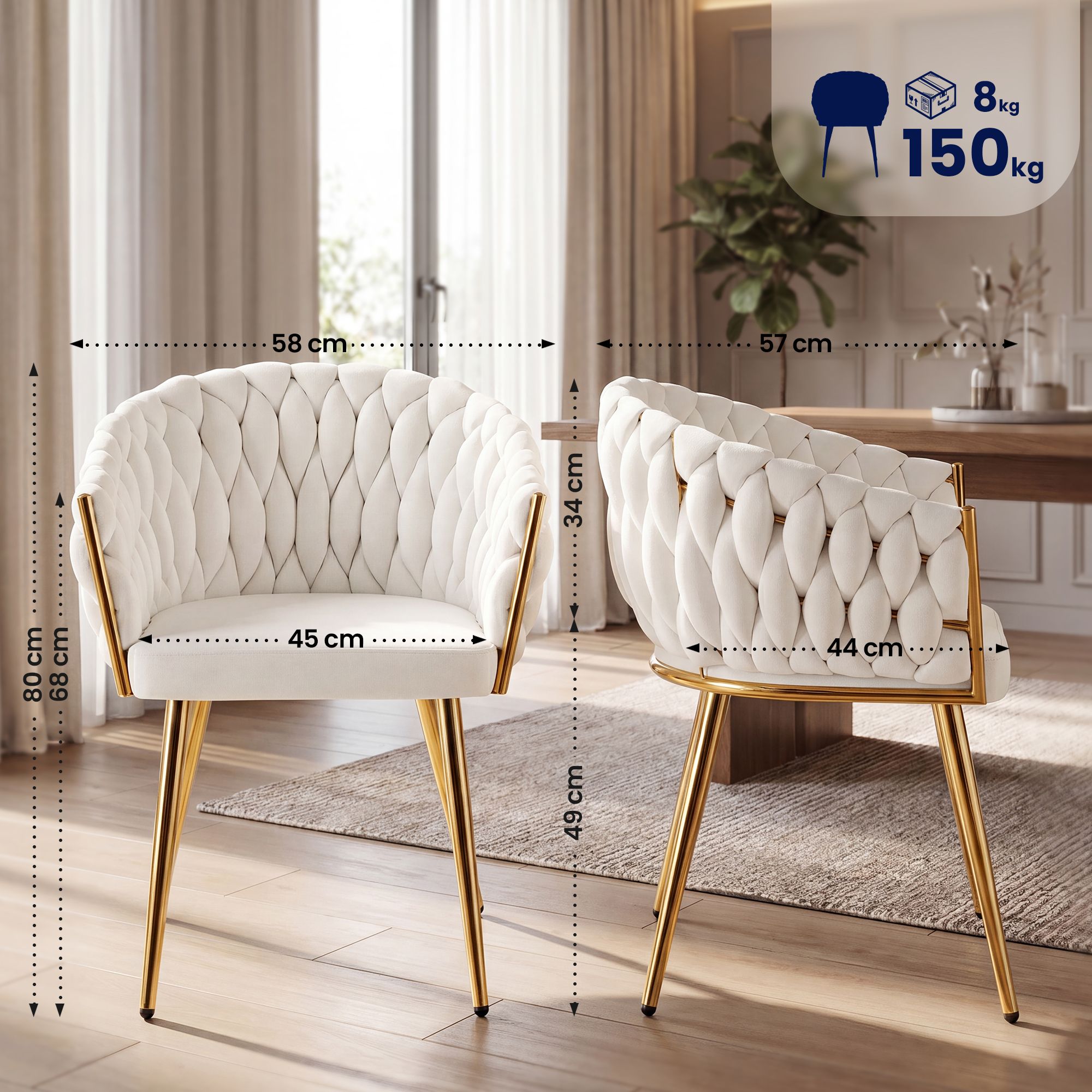 Esszimmerstuhl Molise gold, creme
