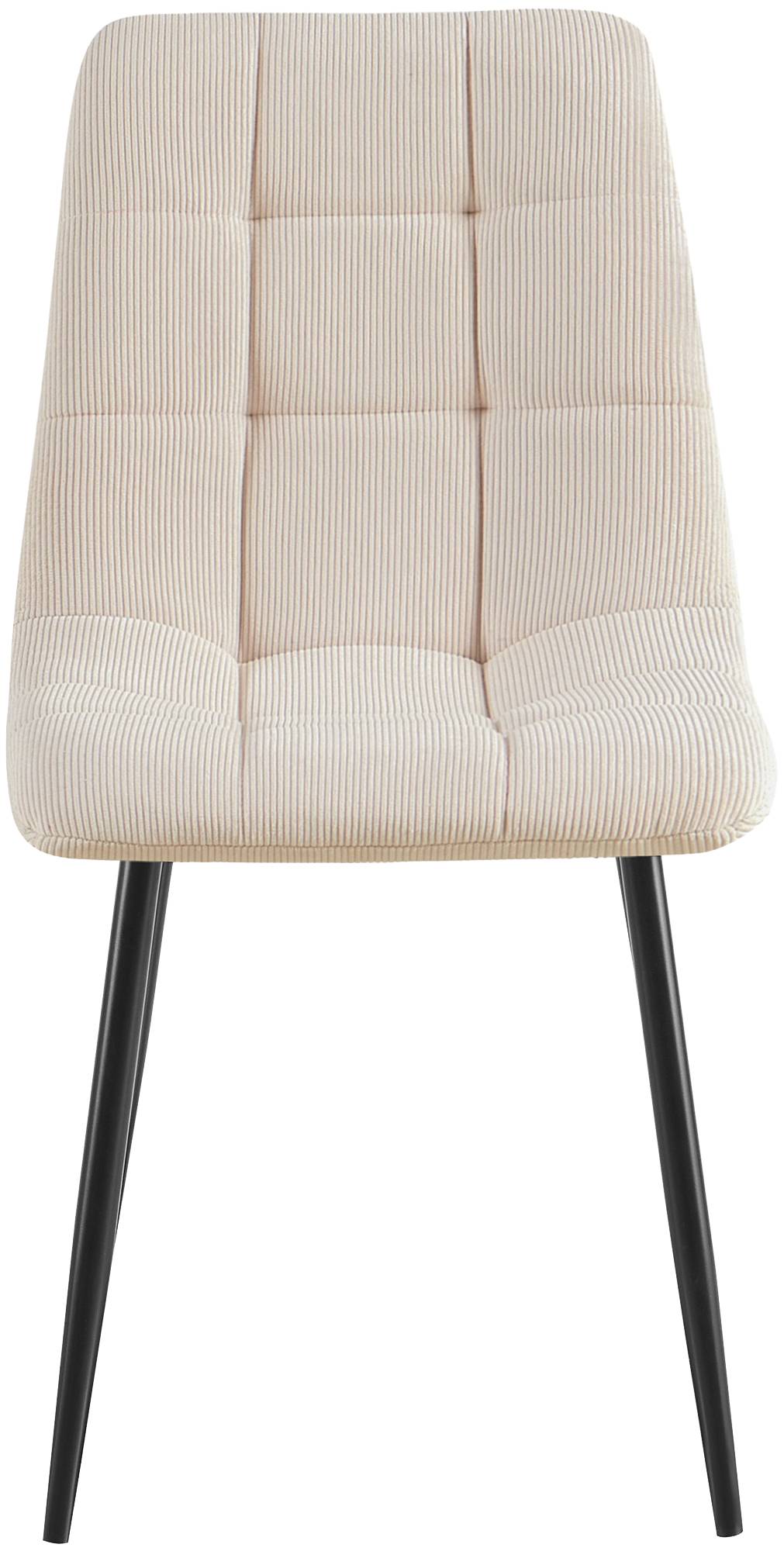 2er Set Esszimmerstuhl Antibes Cord, creme