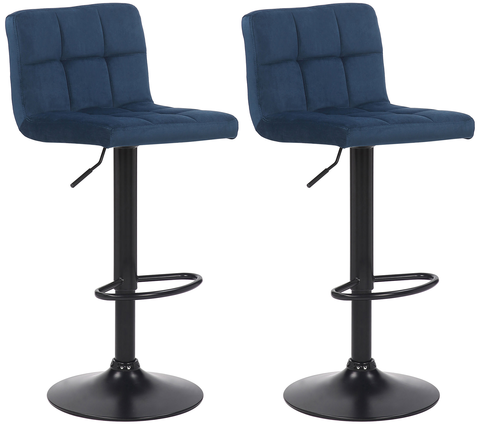 2er Set Barhocker Feni Samt, blau