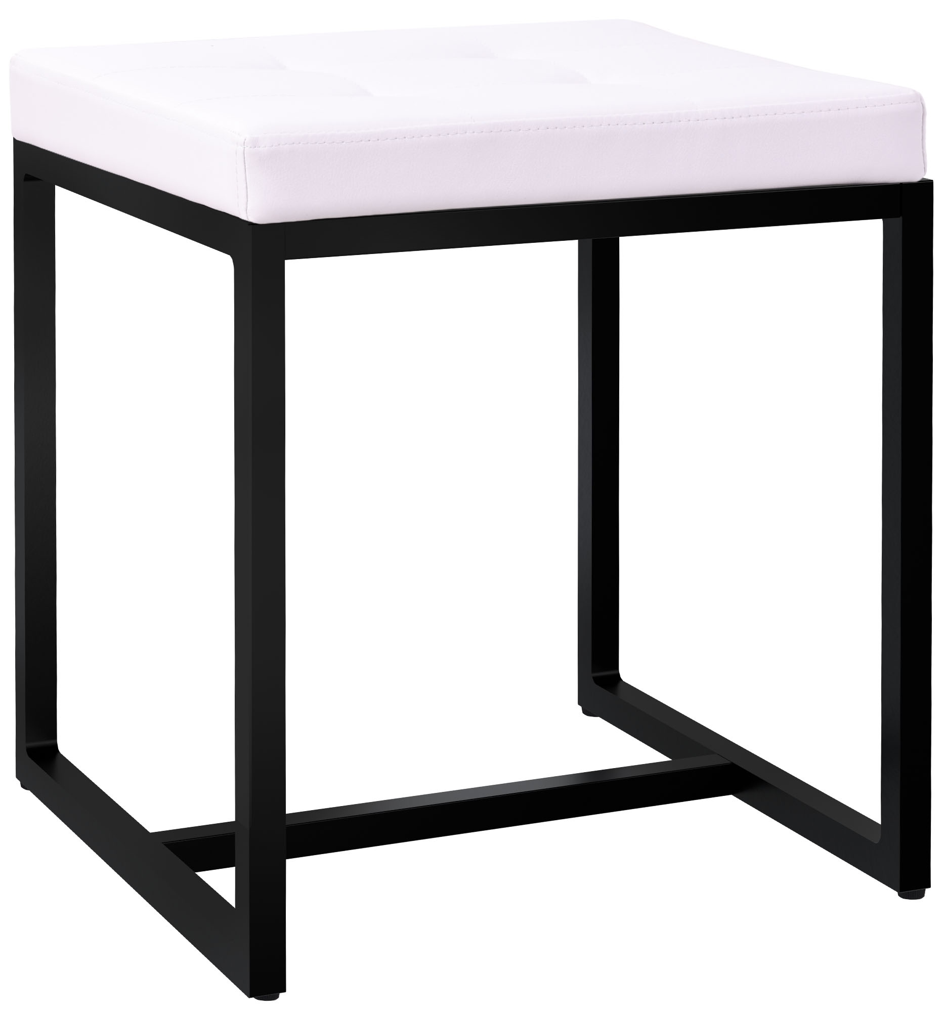 Sitzhocker Barci B Kunstleder, weiß