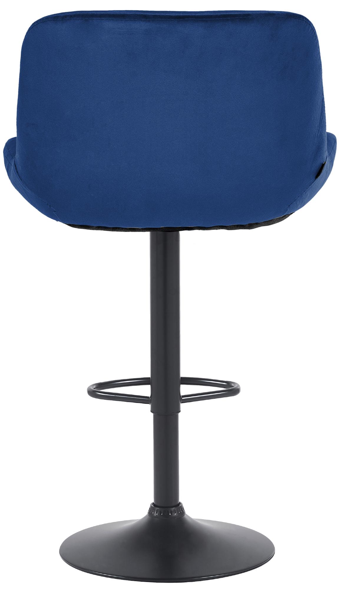 Barhocker Solon Schwarz Samt, blau