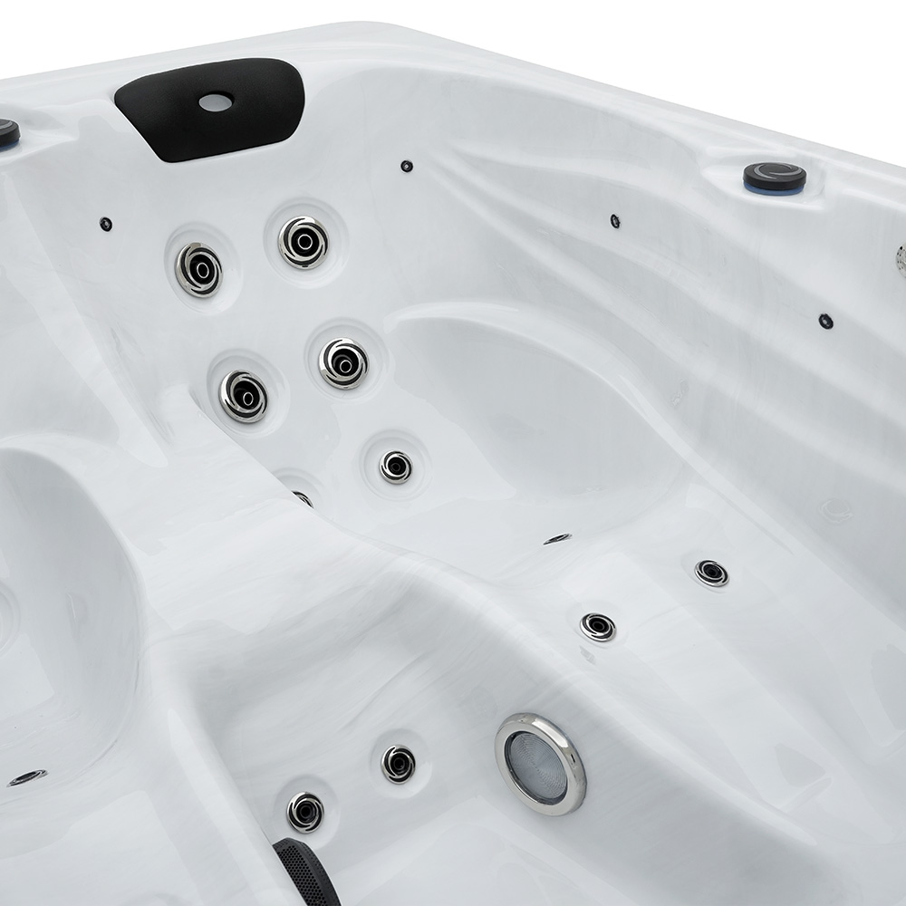 Outdoor Whirlpool mit Treppe und Thermoabdeckung SUNSET - 220 x 156 cm für 3 Personen
