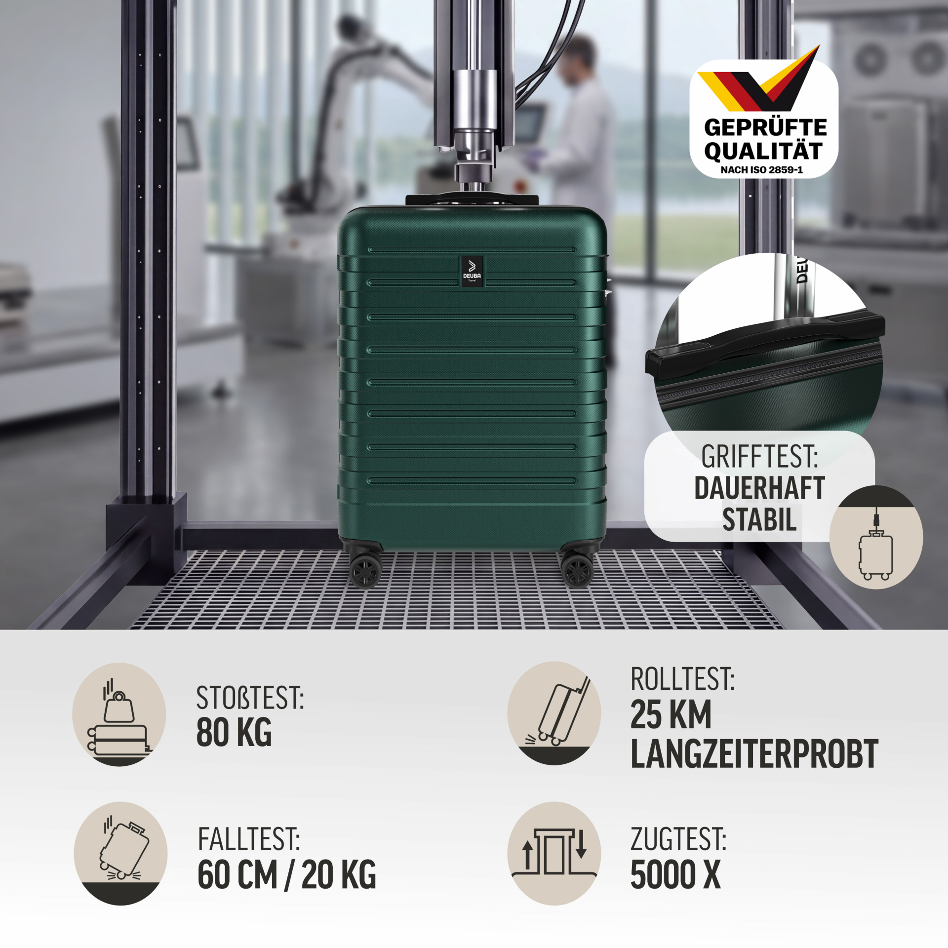 Hartschalenkoffer New York Set 3-tlg Grün Rollen 360º ABS
