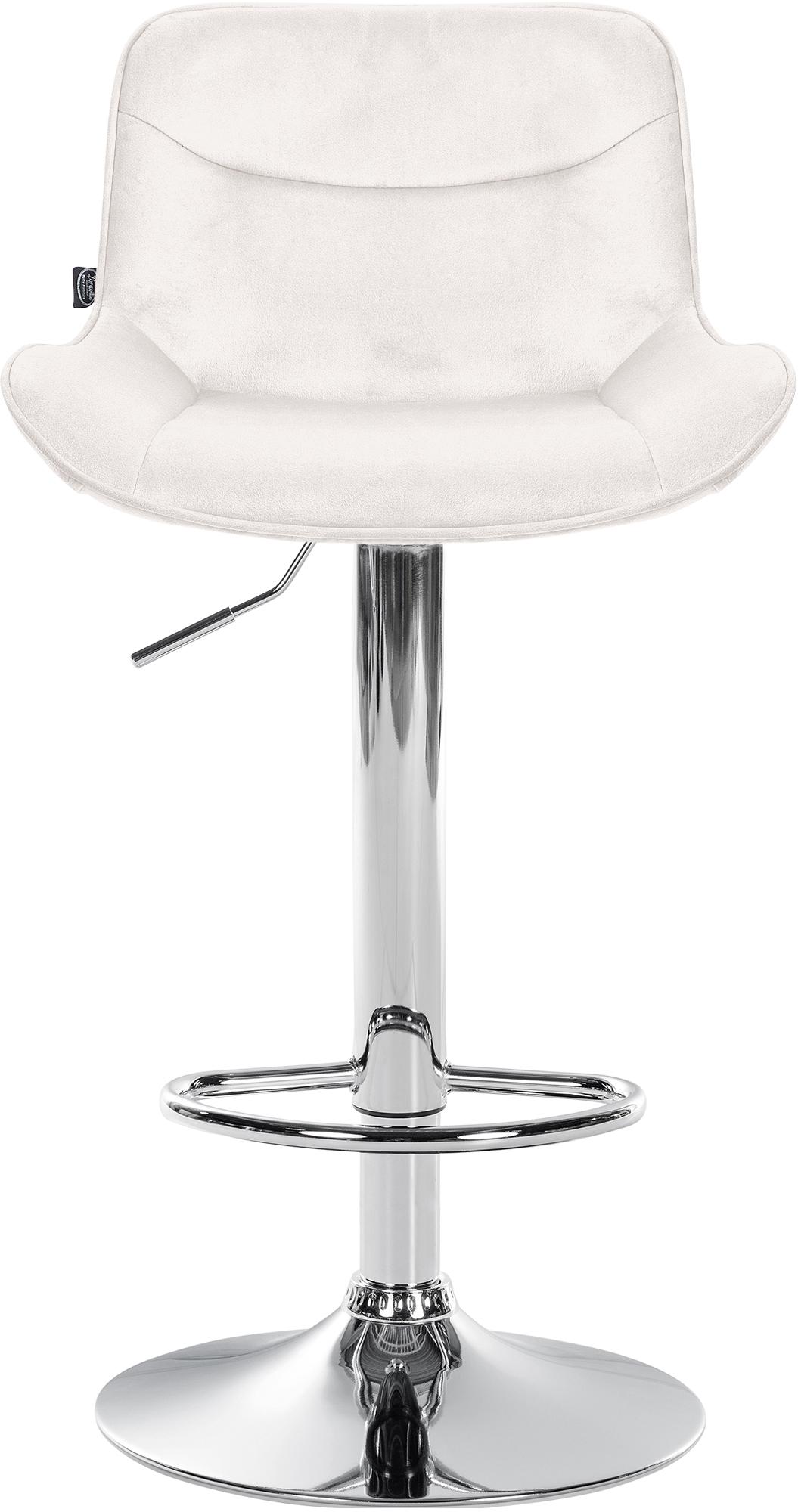 Barhocker Vonore Samt chrom, creme