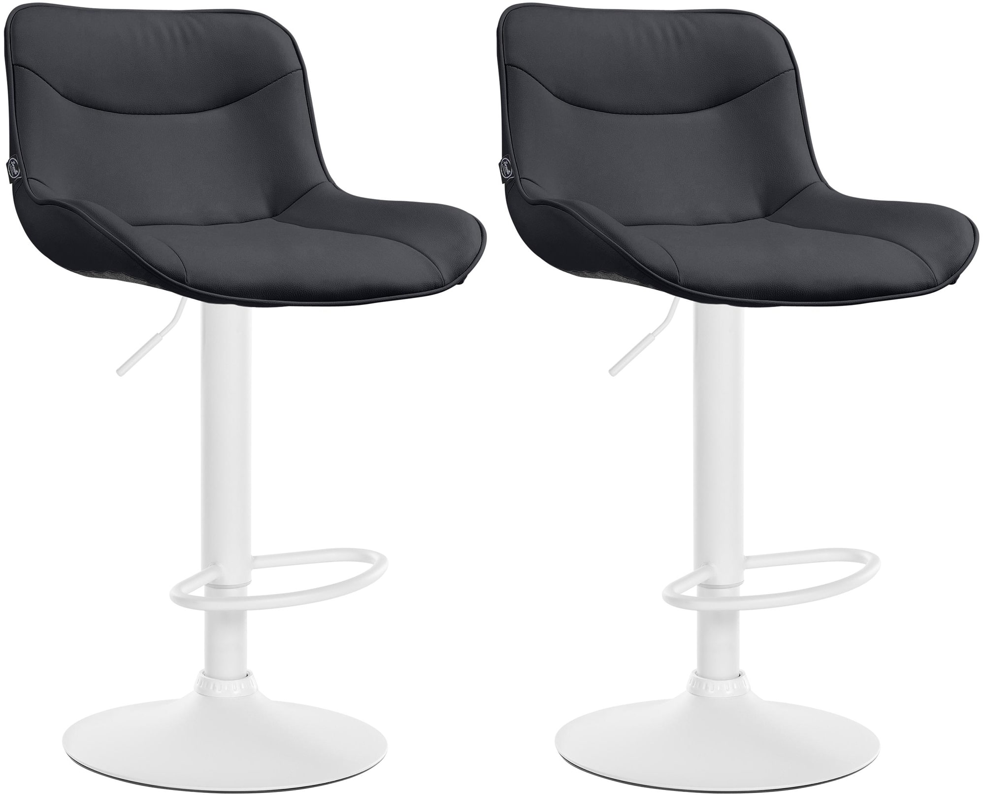 2er Set Barhocker Vonore Kunstleder weiß, schwarz