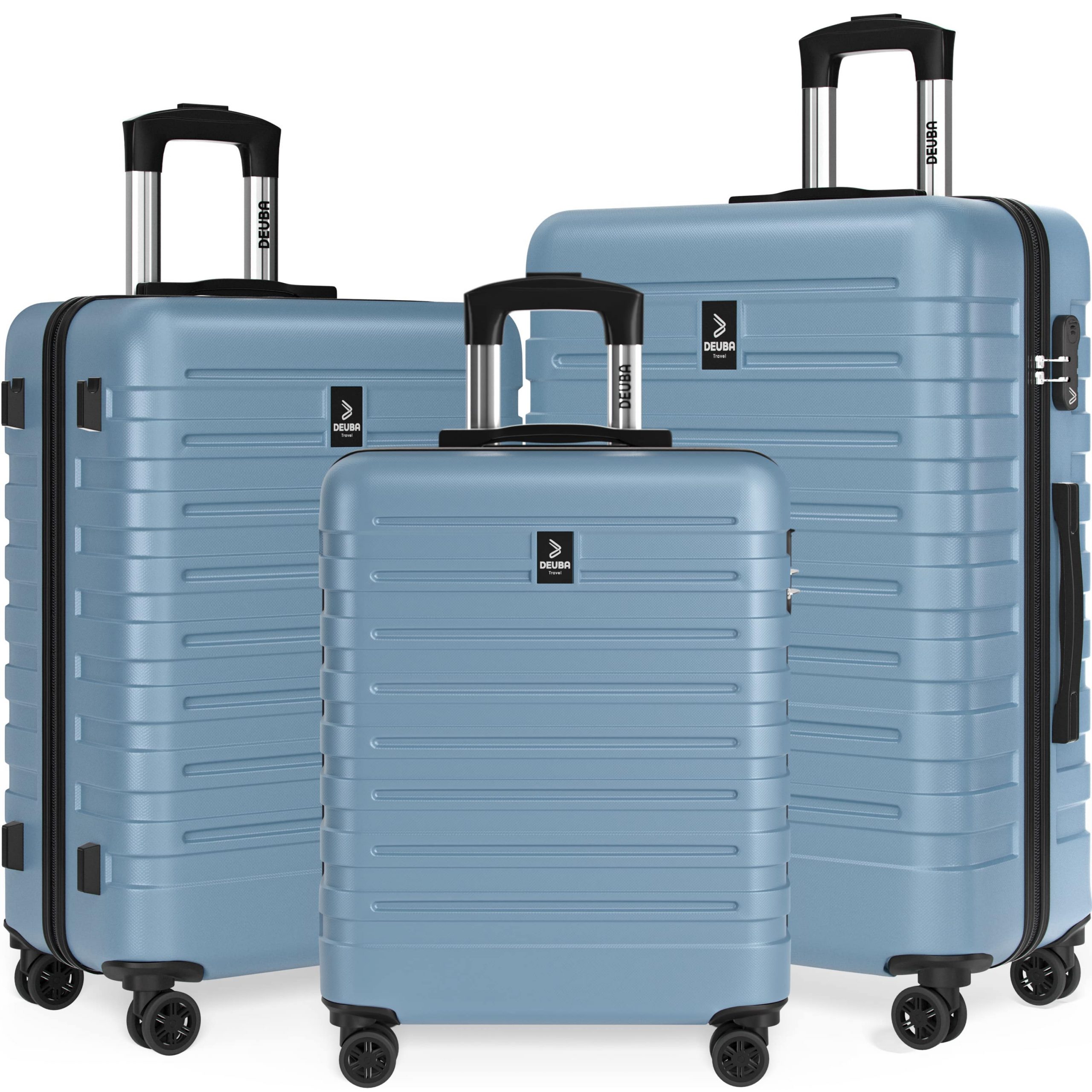 Hartschalenkoffer New York Set 3-tlg Pastellblau Rollen 360º ABS