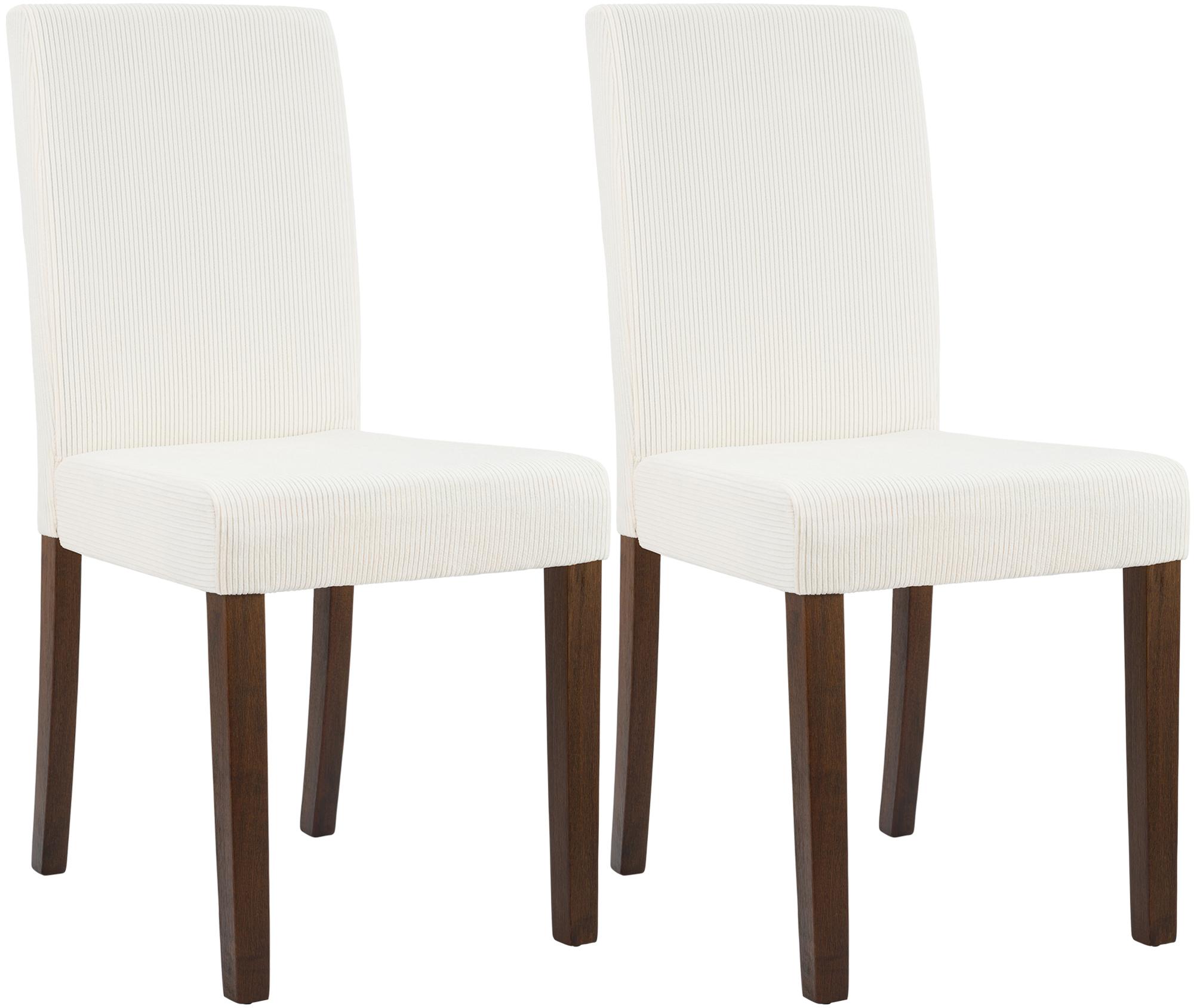 2er Set Esszimmerstuhl Ina Cord antik dunkel, creme