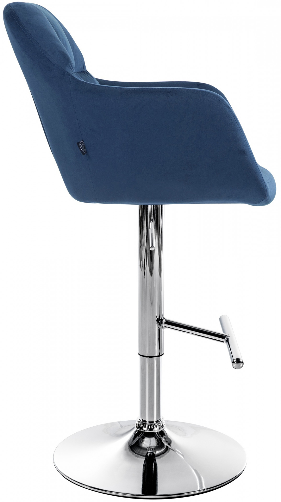 Barhocker Natoma Samt chrom, blau