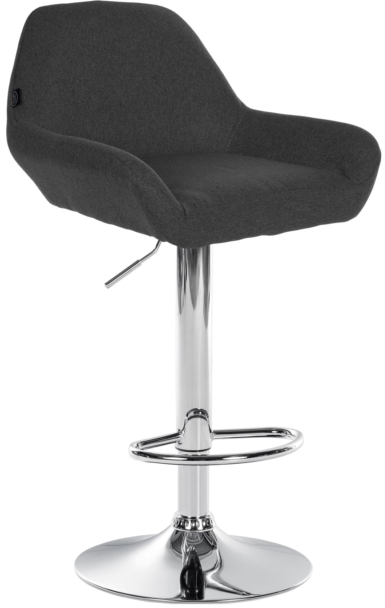 Barhocker Braga Stoff chrom, dunkelgrau